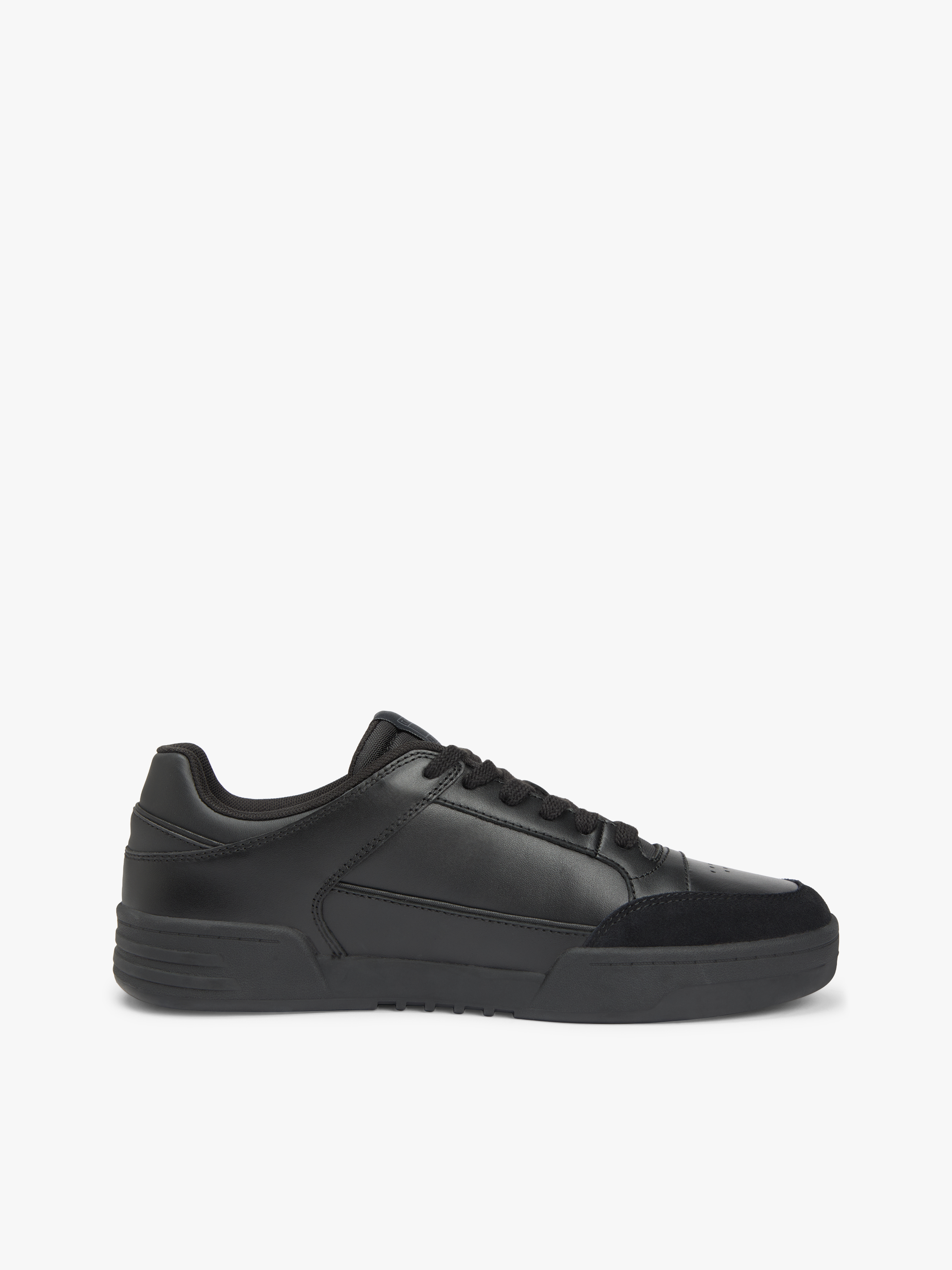 Leather Mixed Texture Cupsole Trainers