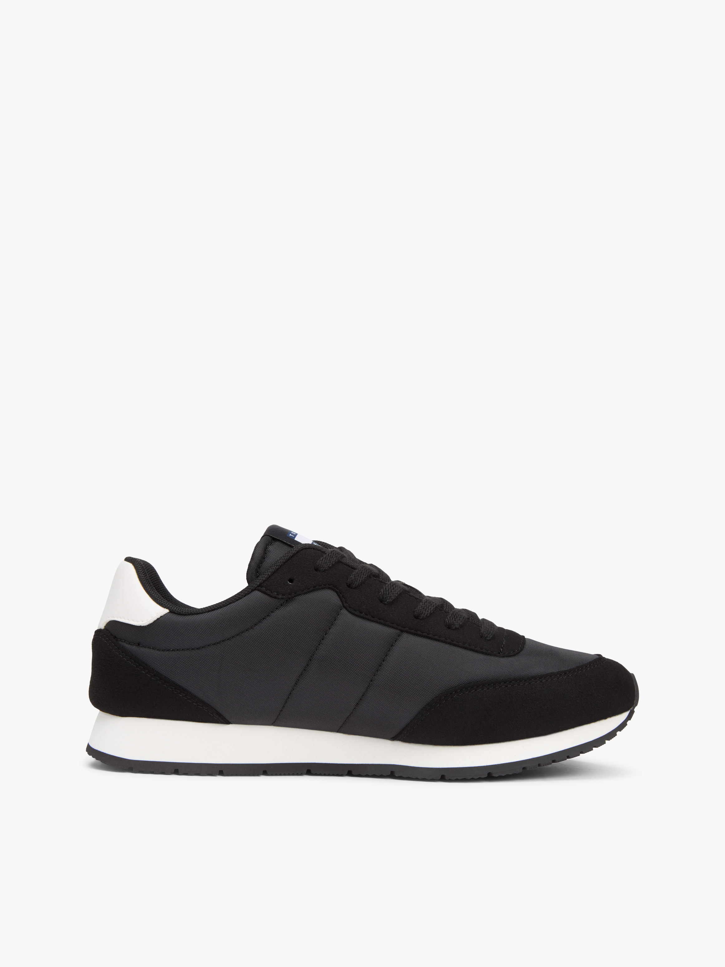 Mixed Texture Contrast Heel Trainers