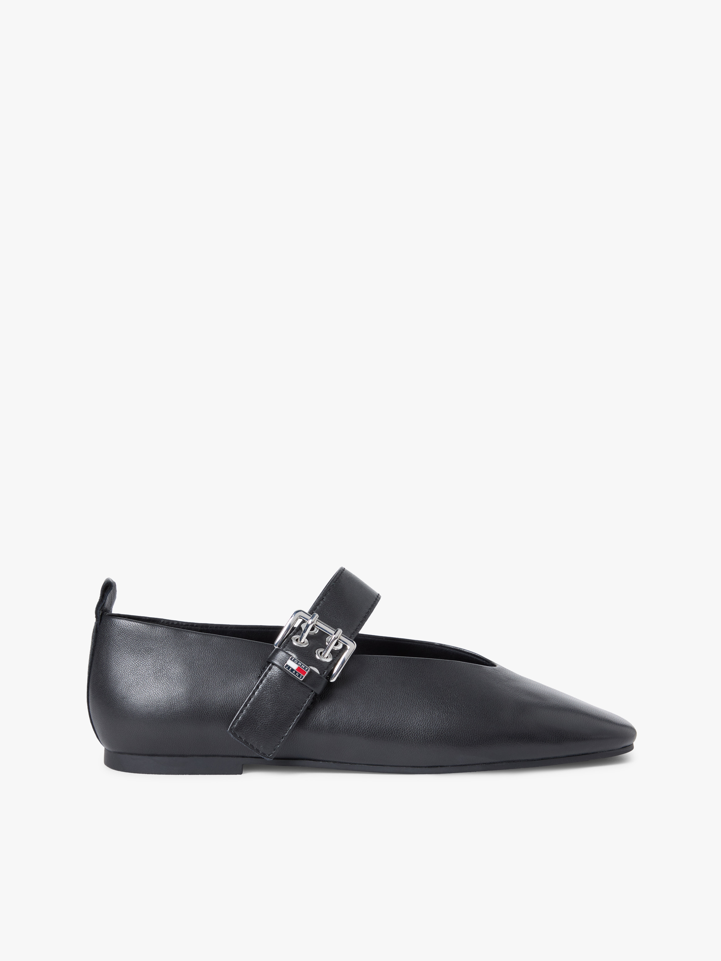 Leather Buckle Ballerinas