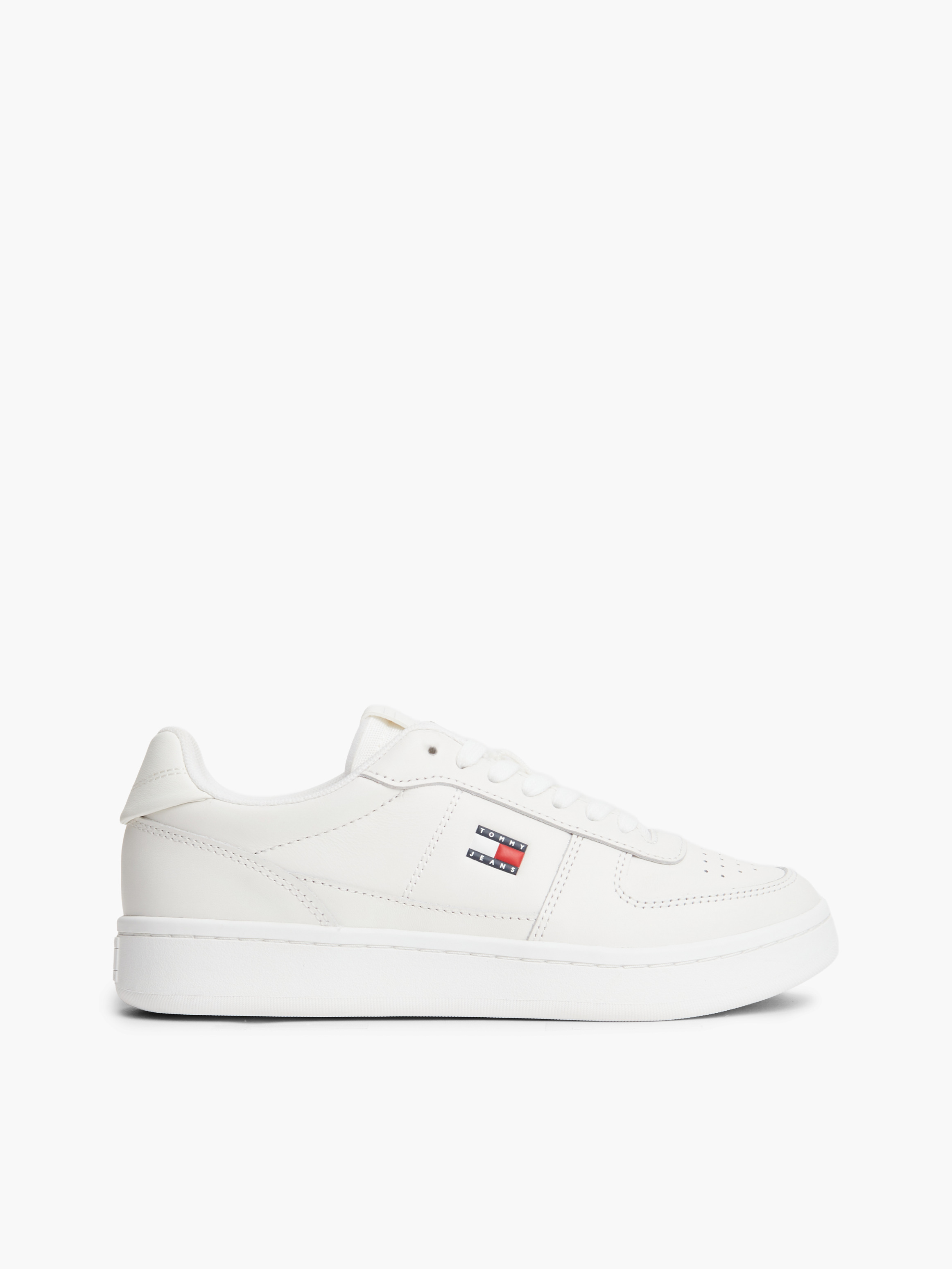 Leather Archive Court Trainers — Beige