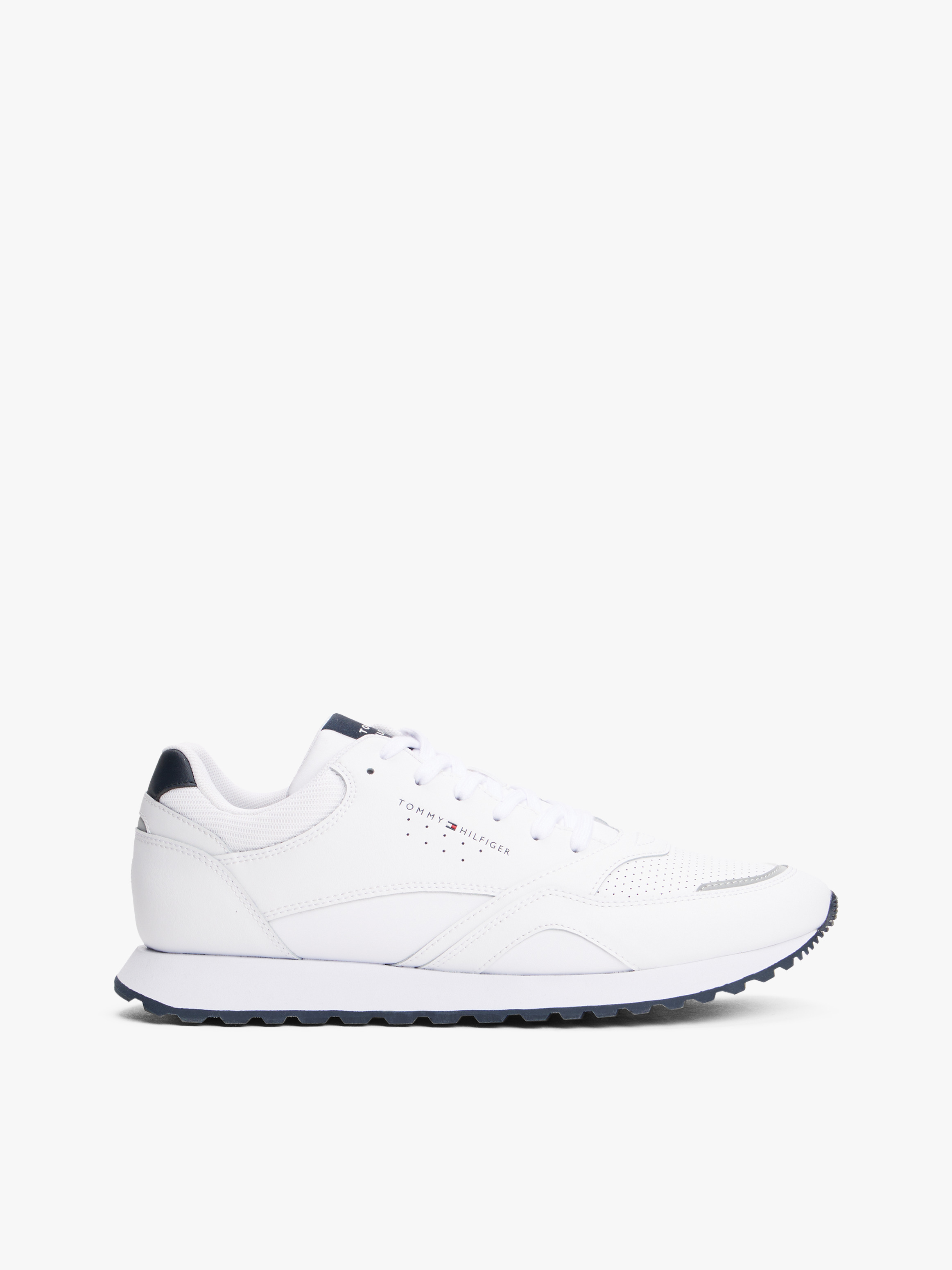 Cleat Trainers with Leather — White