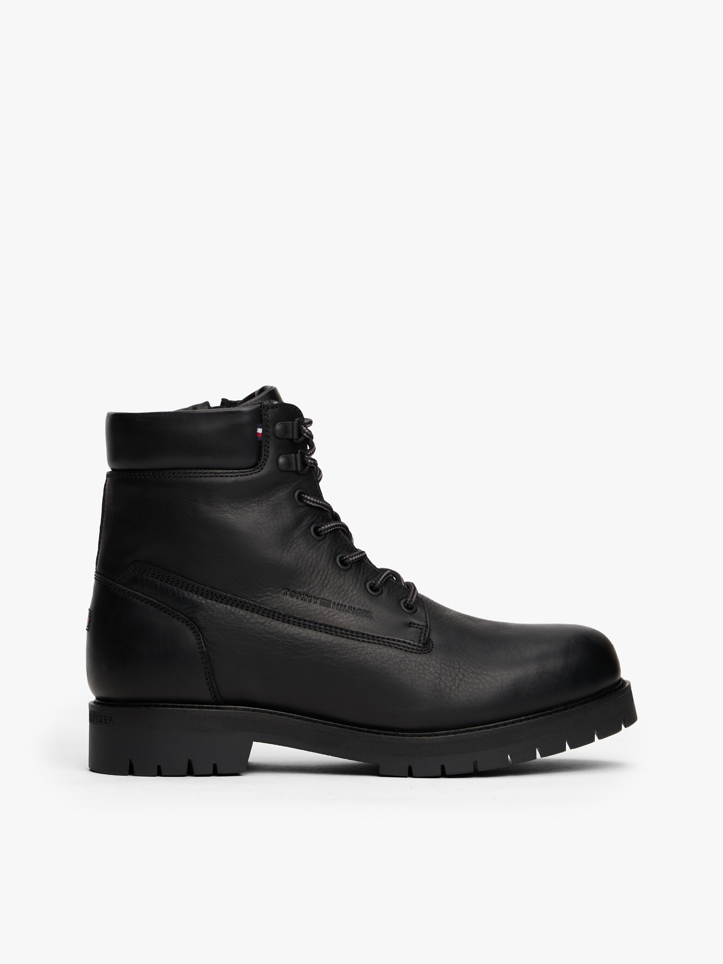 Cleat Leather Lace-Up Boots