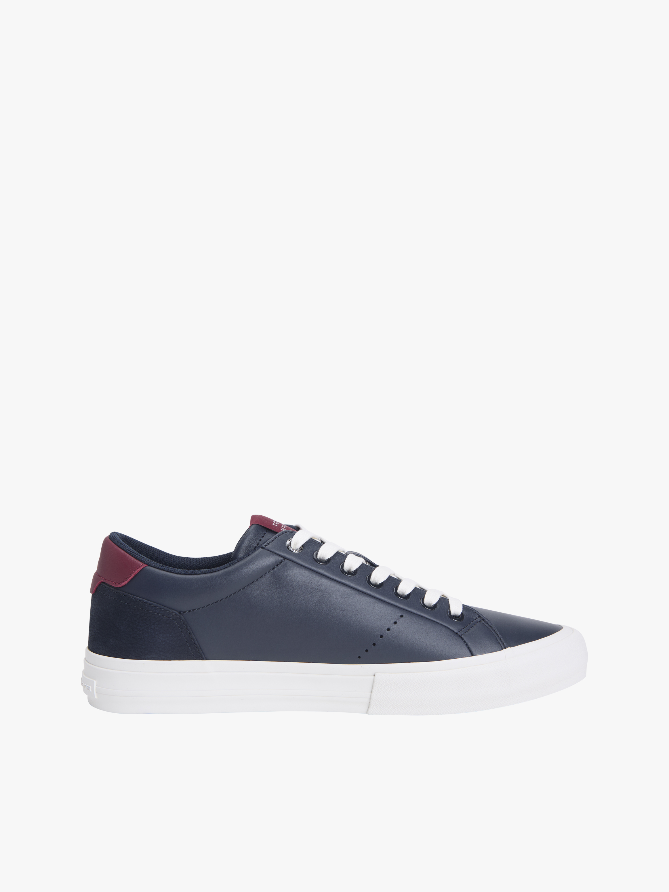 Leather Mixed Texture Trainers — Desert Sky