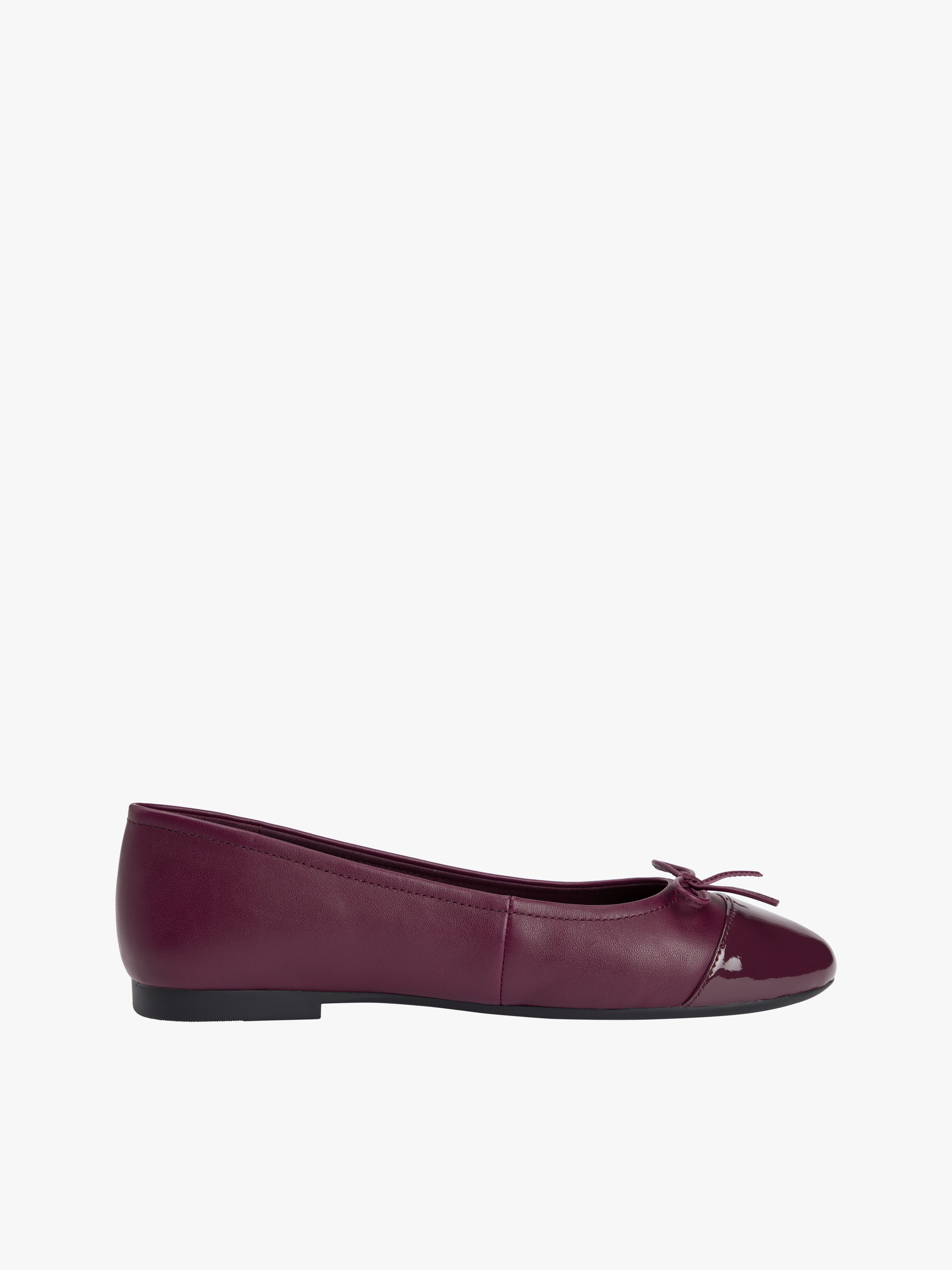 Leather Patent Toe Cap Ballerinas