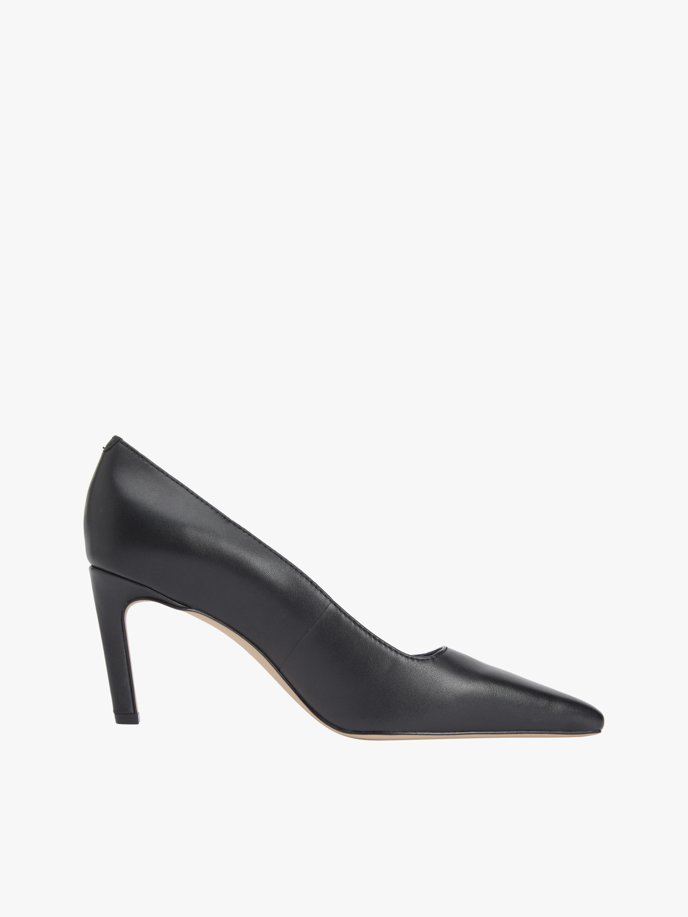 Leather TH Monogram Stiletto Heels — BLACK
