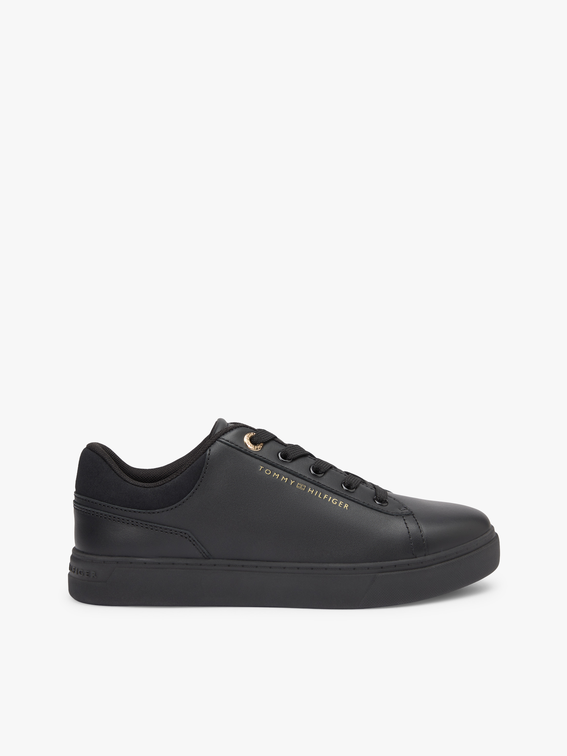 Leather Embossed Logo Cupsole Trainers