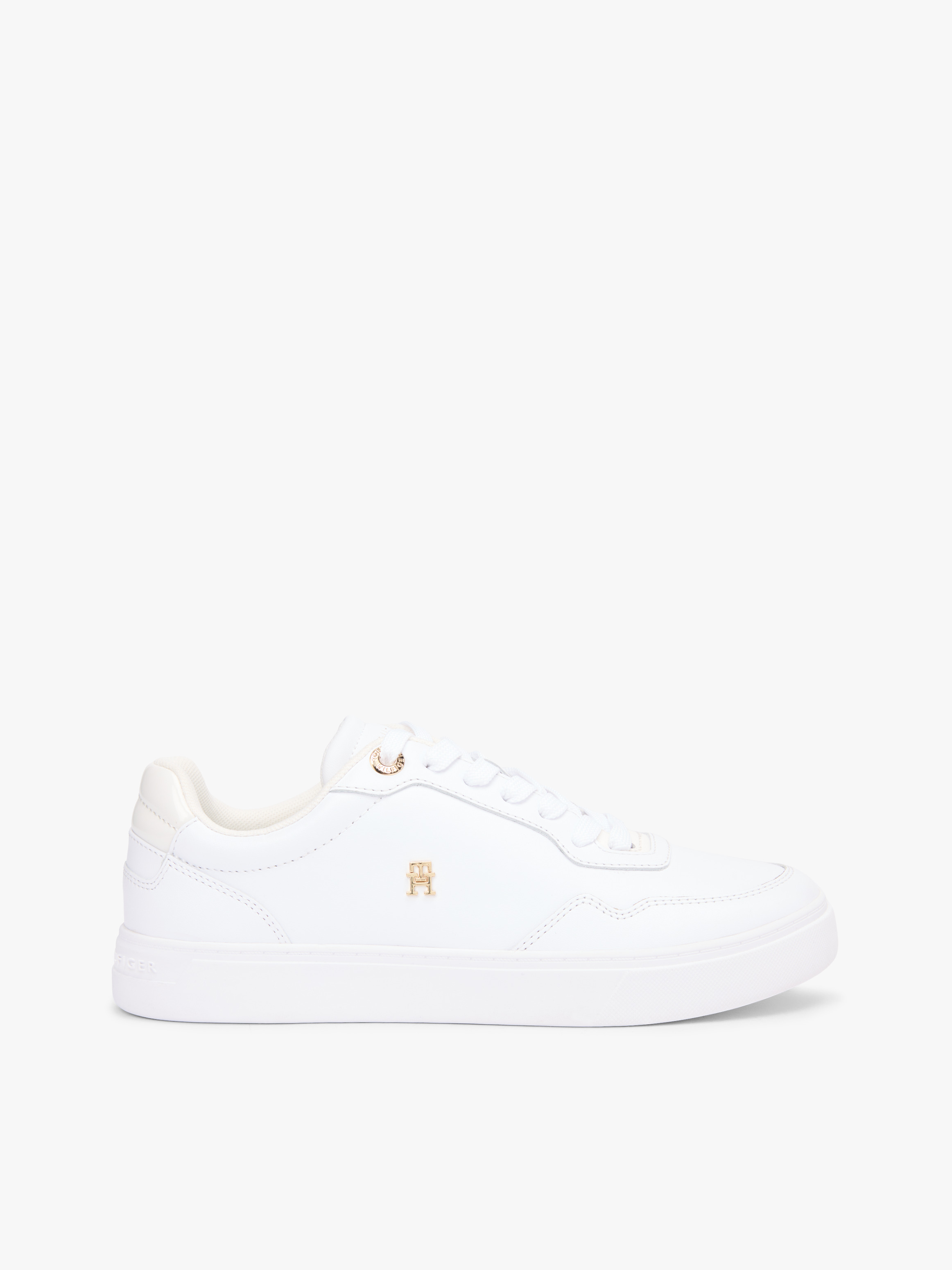 Leather Mixed Texture Cupsole Trainers