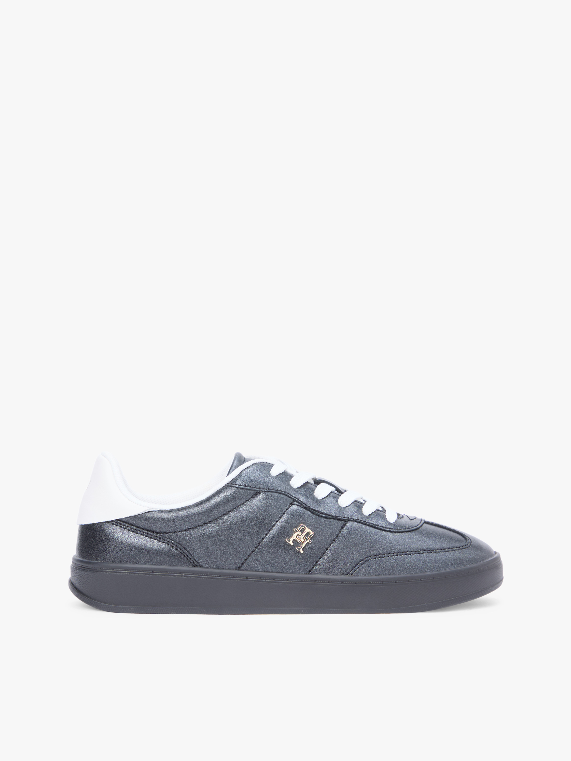 TH Monogram Metallic Trainers with Leather