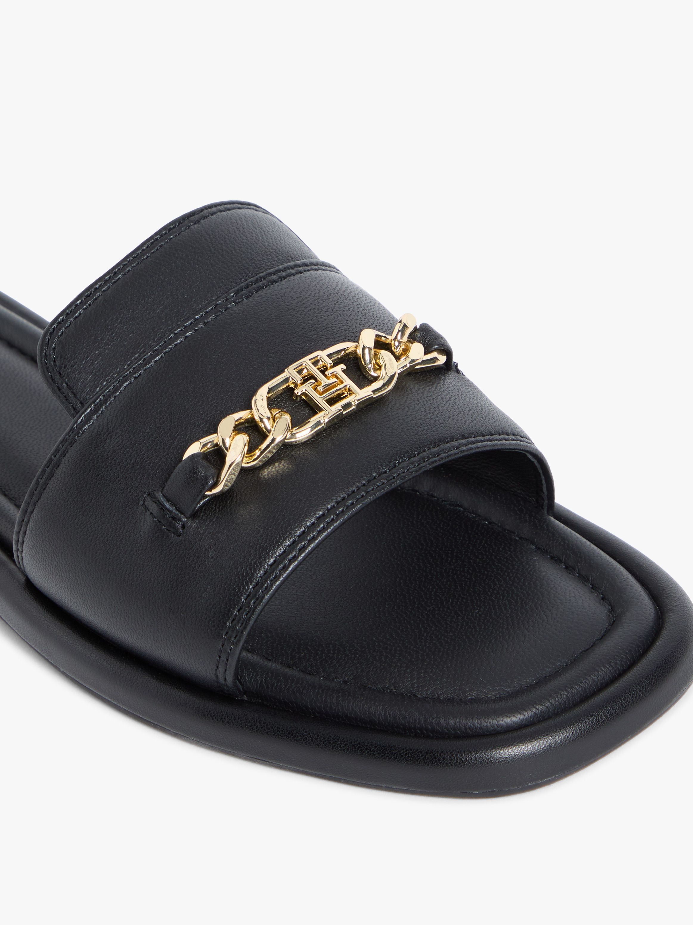 TH Monogram Horsebit Flat Leather Mules