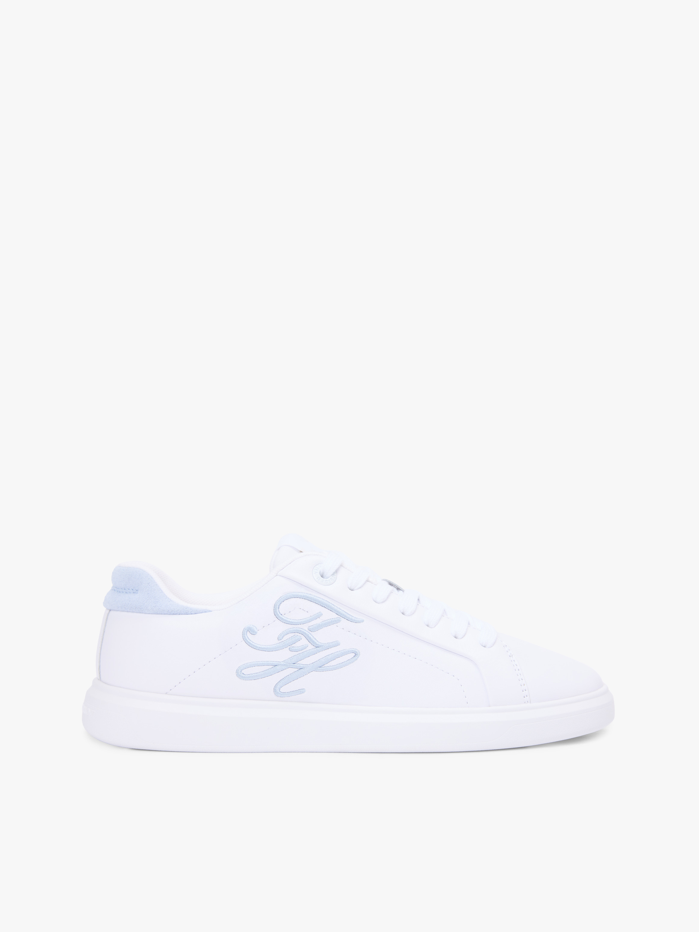 Hilfiger Icon Leather Logo Embroidery Court Trainers