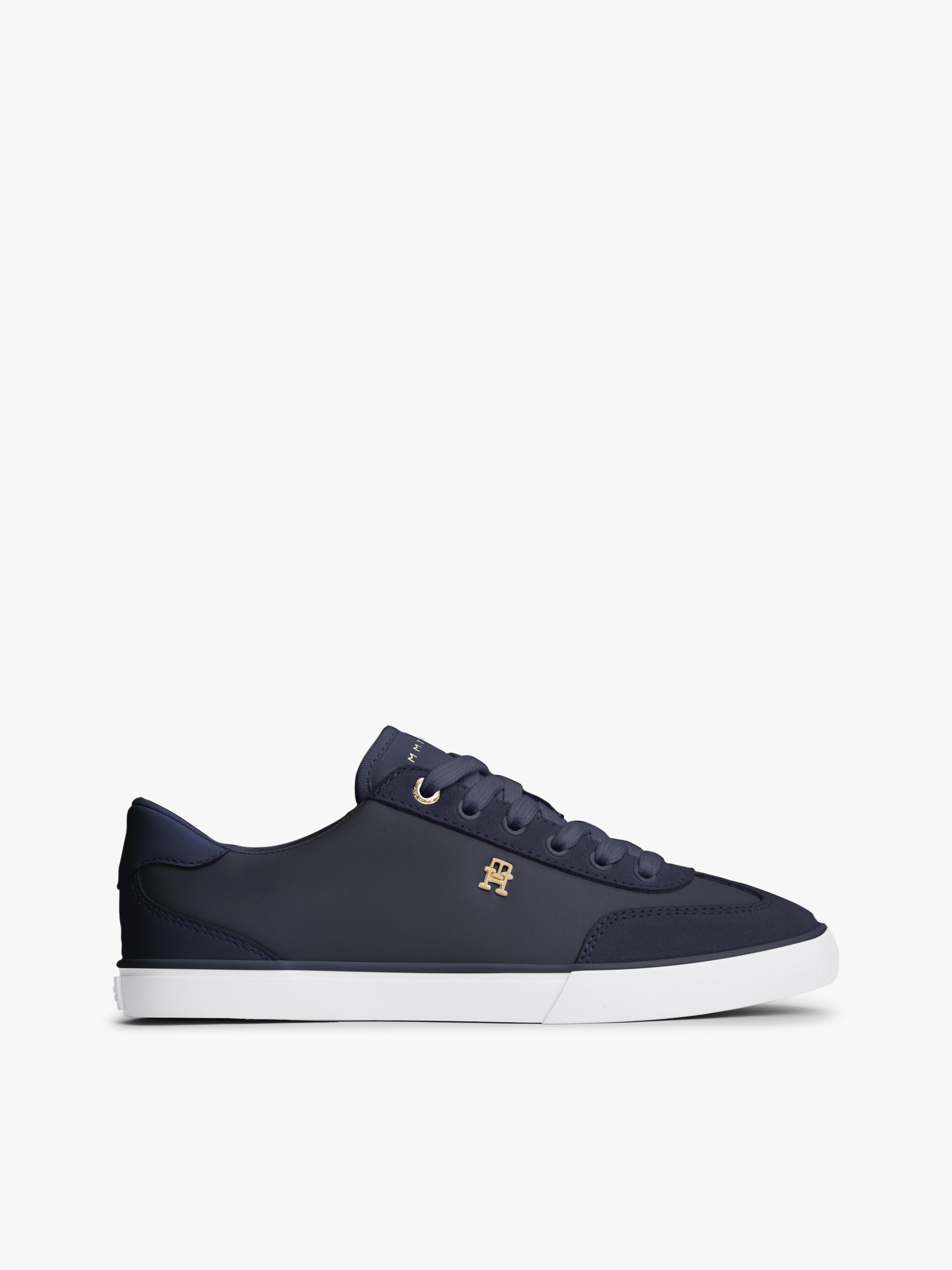 Leather TH Monogram Vulcanised Trainers — Navy