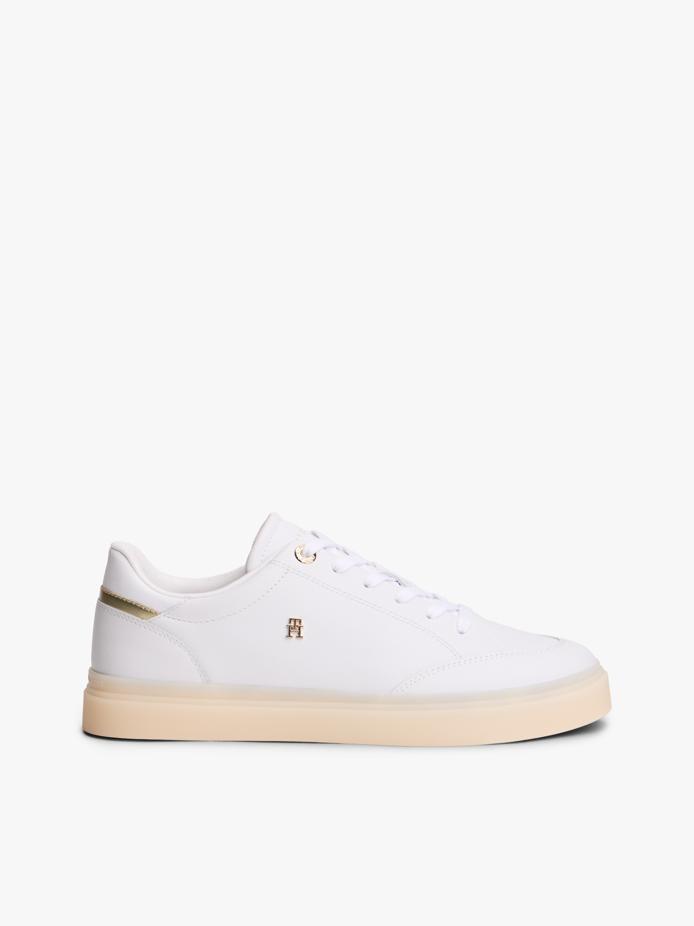 TH Monogram Leather Trainers — White