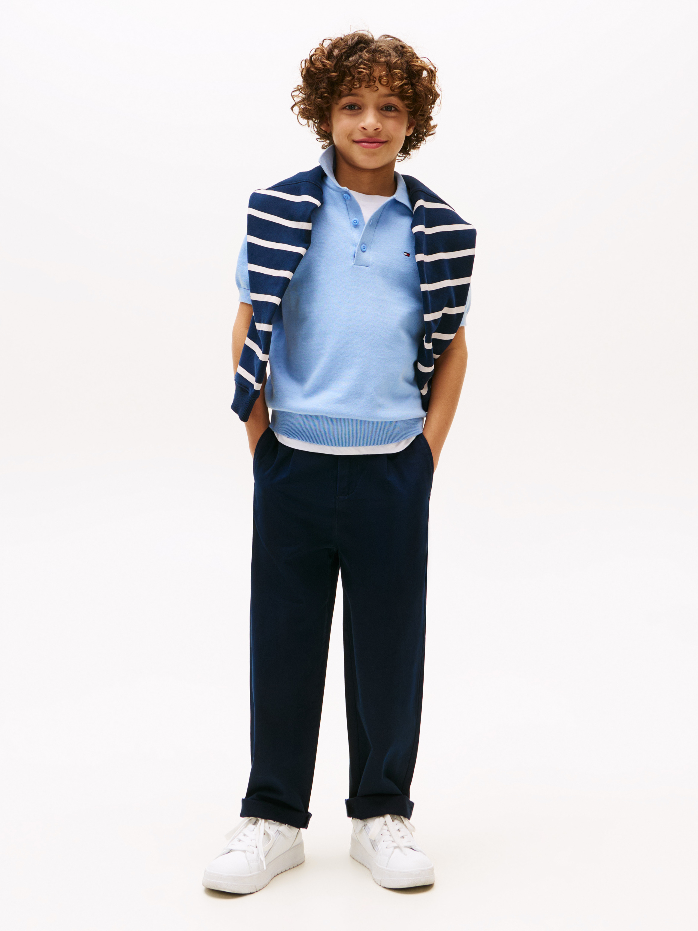 Solid Pleated Chinos
