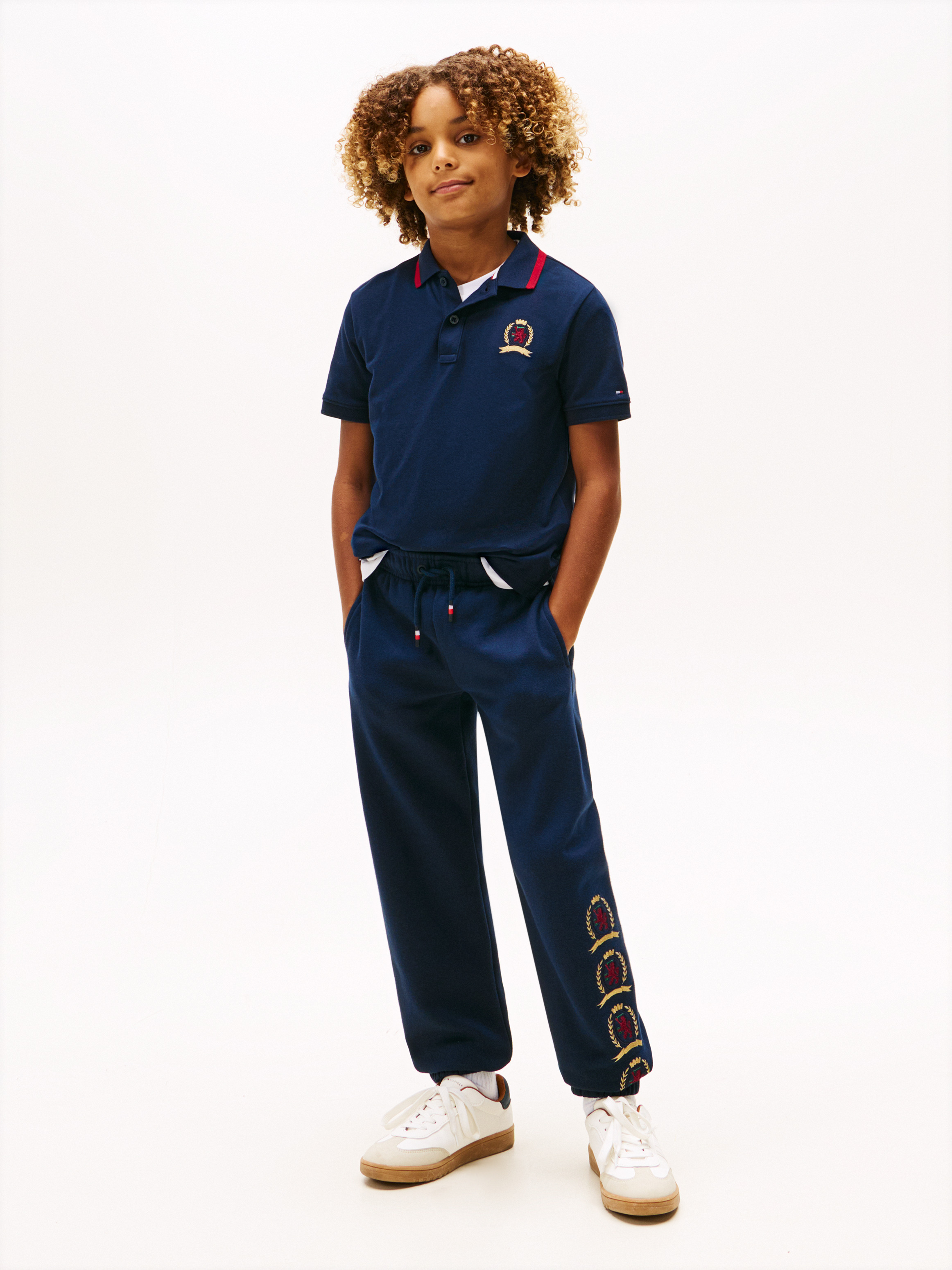 Repeat Crest Embroidery Fleece Joggers