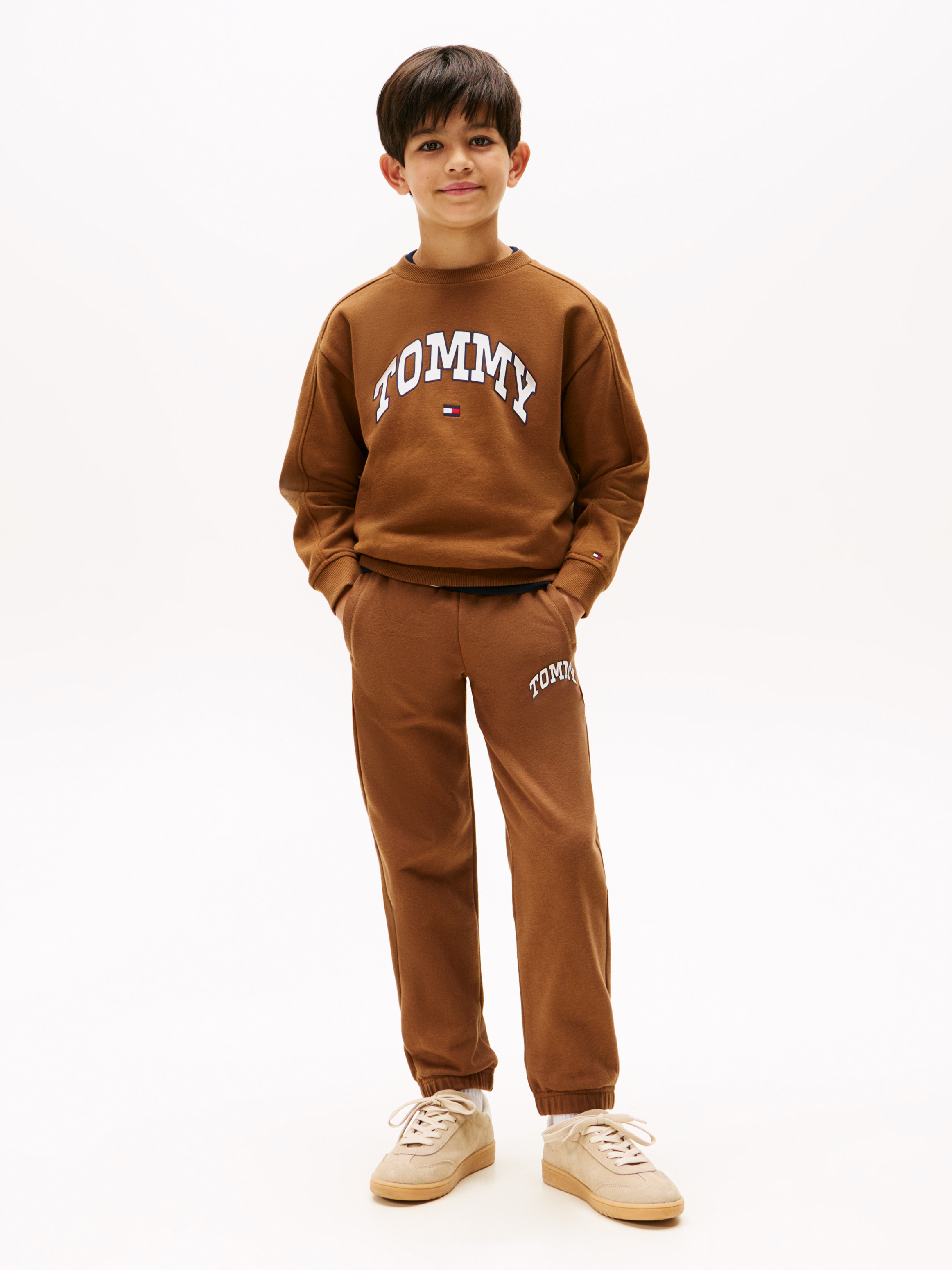 Varsity Logo Print Fleece Joggers