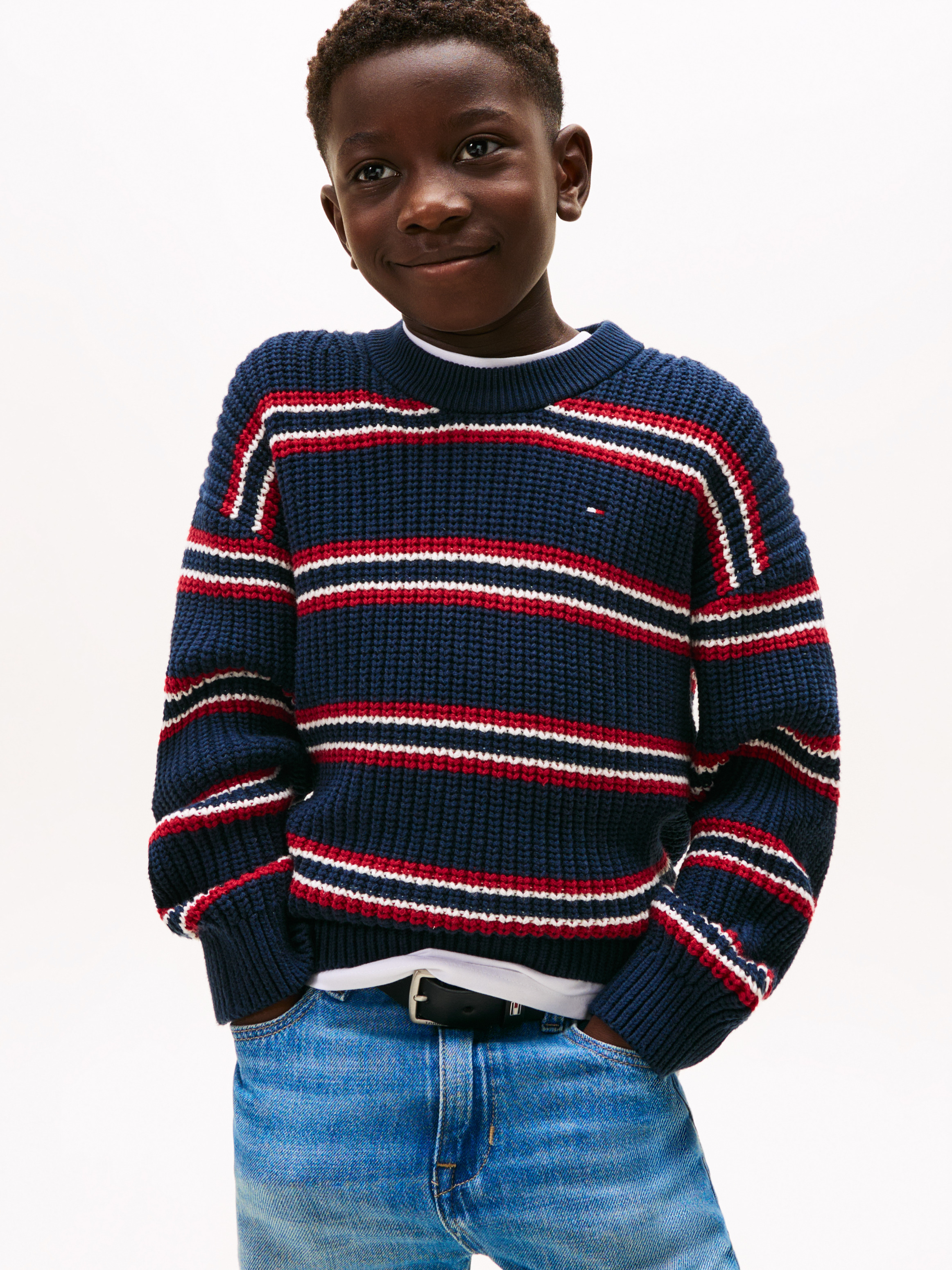 Cardigan Stitch Crew Neck Jumper