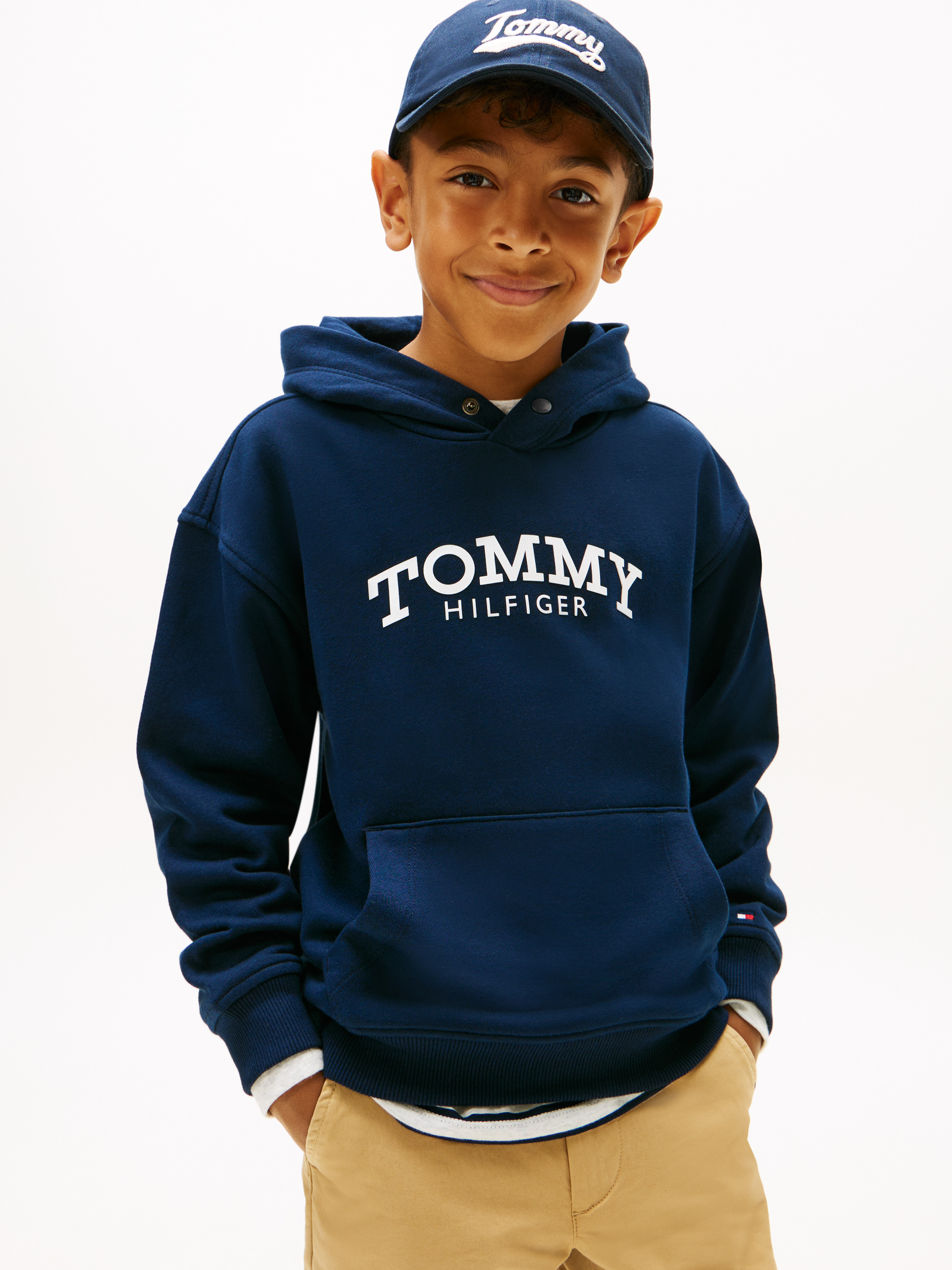 Logo Print Fleece Hoodie