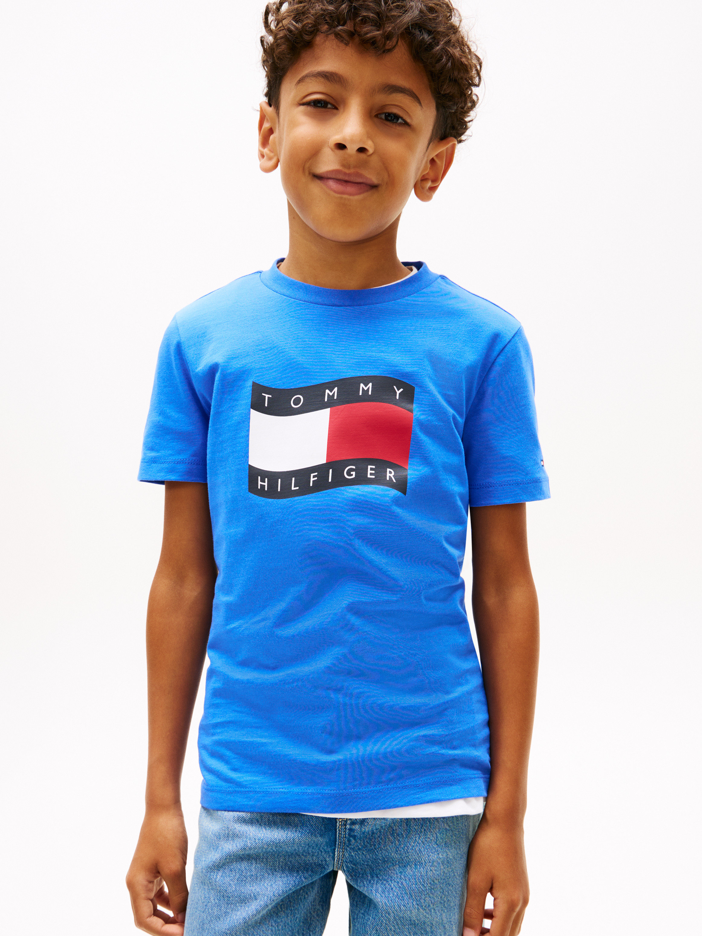 Wavy Flag Jersey Crew Neck T-Shirt