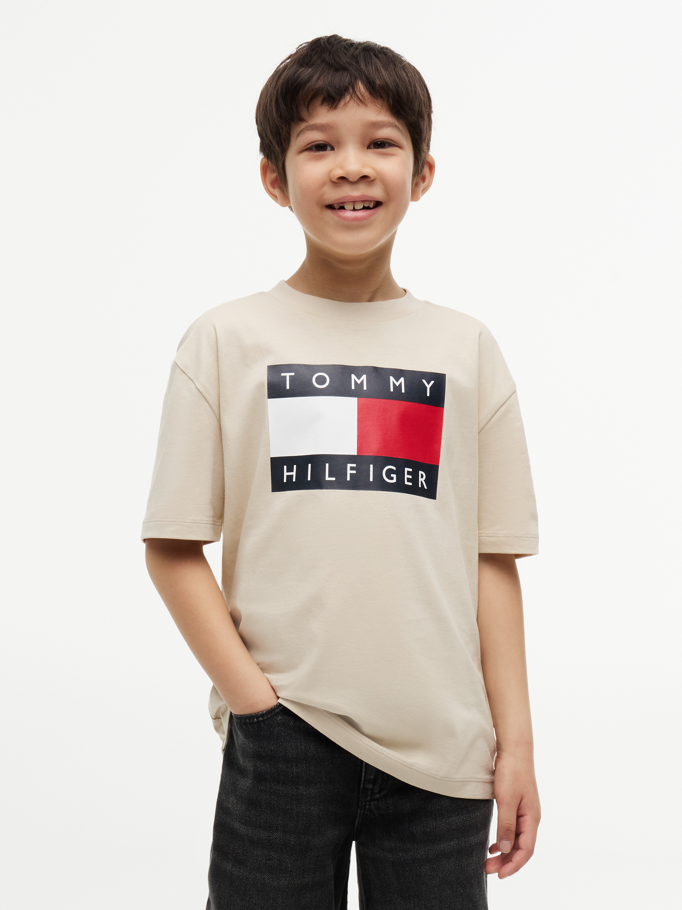 Flag Logo Jersey Crew Neck T-Shirt