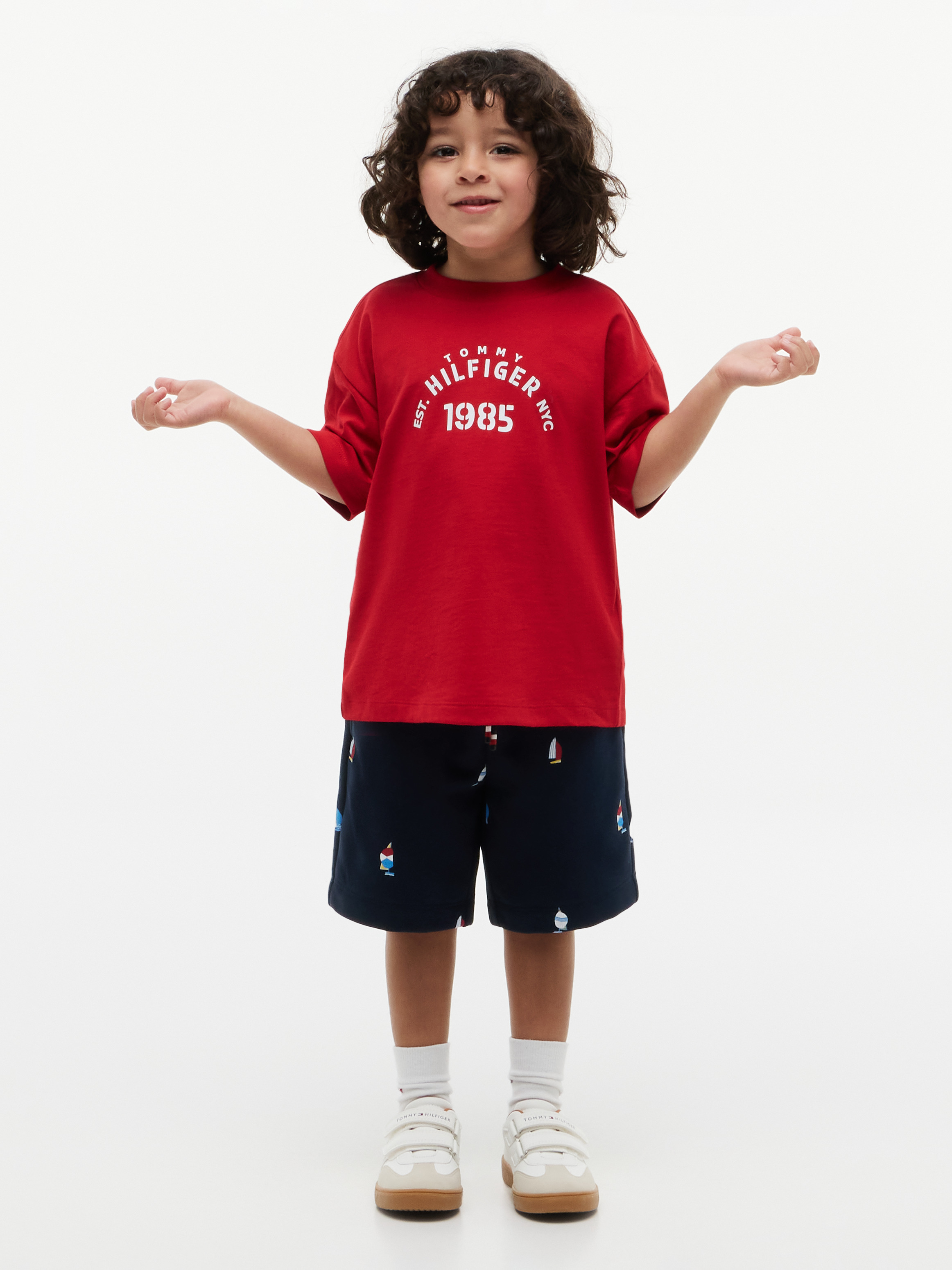 Terry T-Shirt and Shorts Outfit — Red