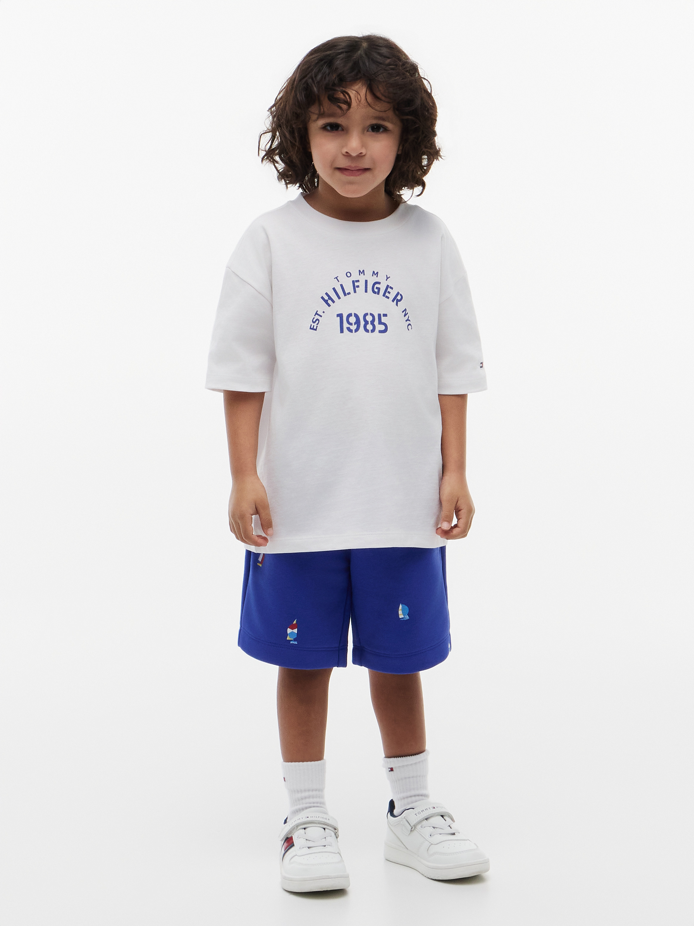 Terry T-Shirt and Shorts Outfit — White