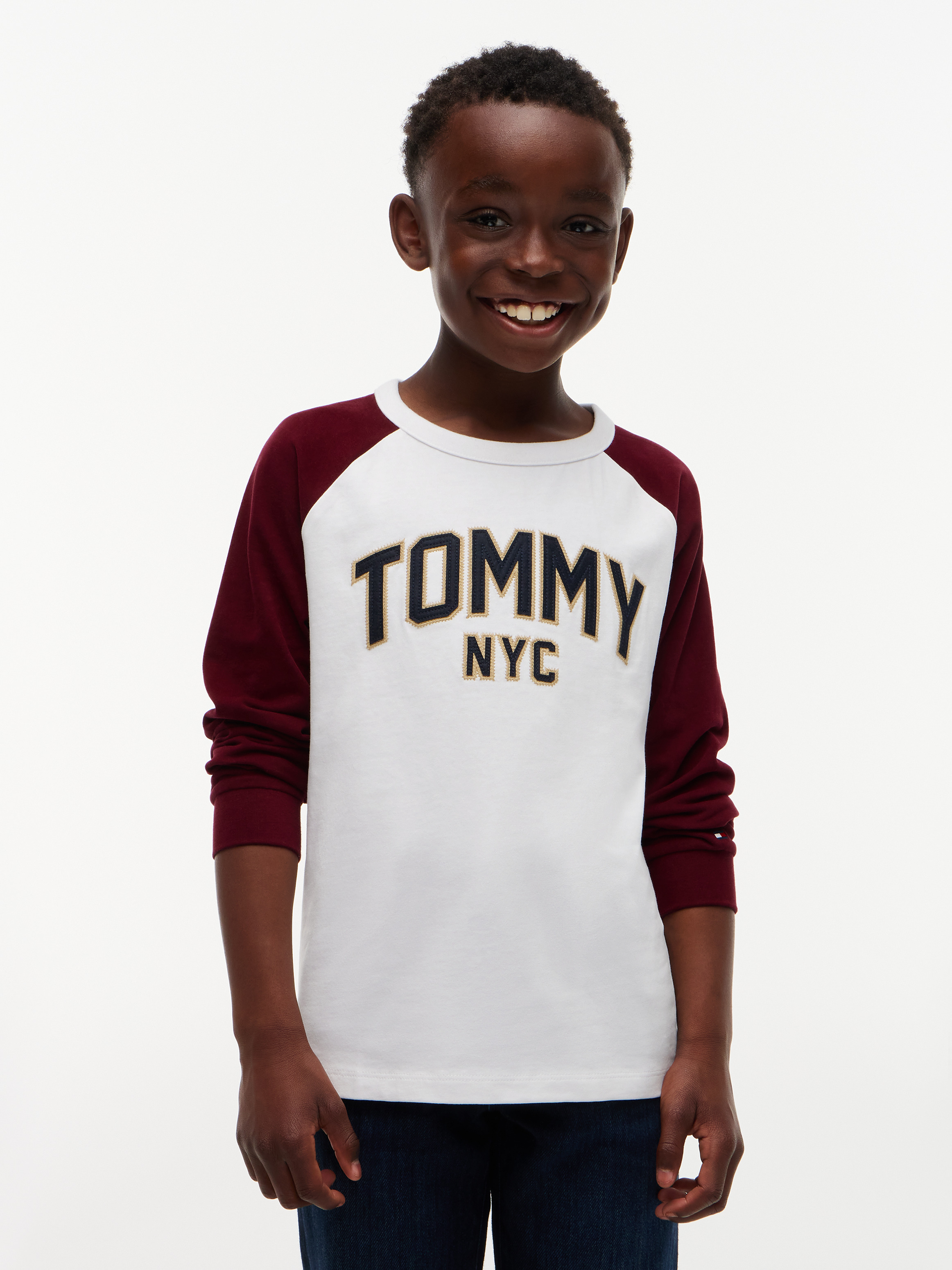Colour-Blocked Varsity Logo T-Shirt — White