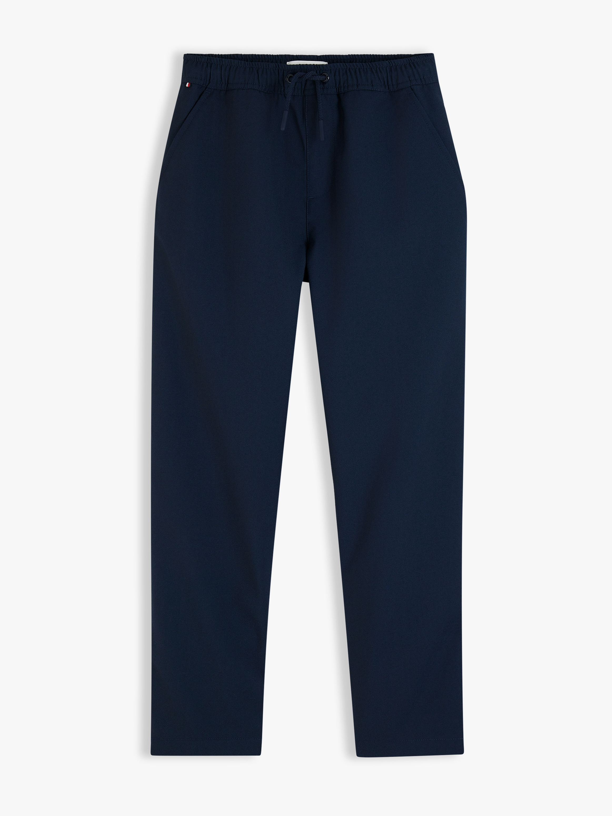 Tapered Twill Trousers — Dark Blue