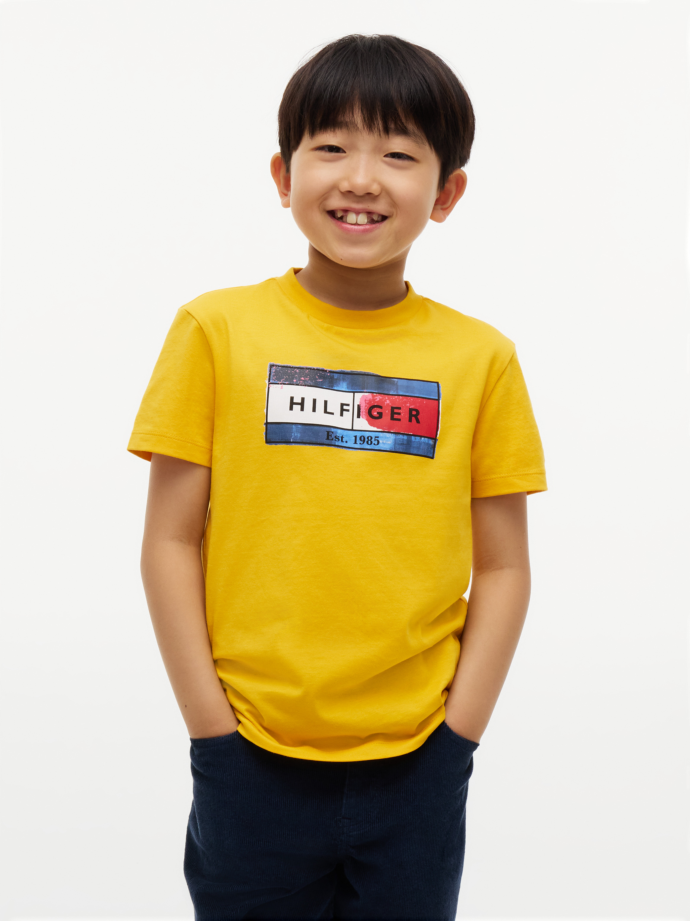 Flag Graphic Jersey T-Shirt — Yellow