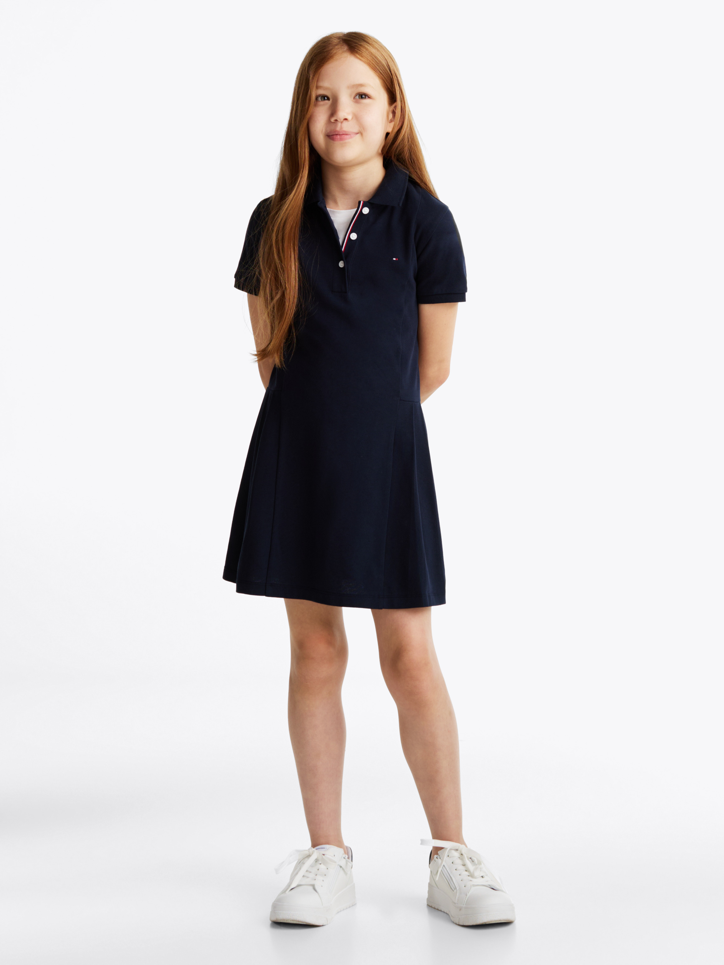 Pleated Polo Dress