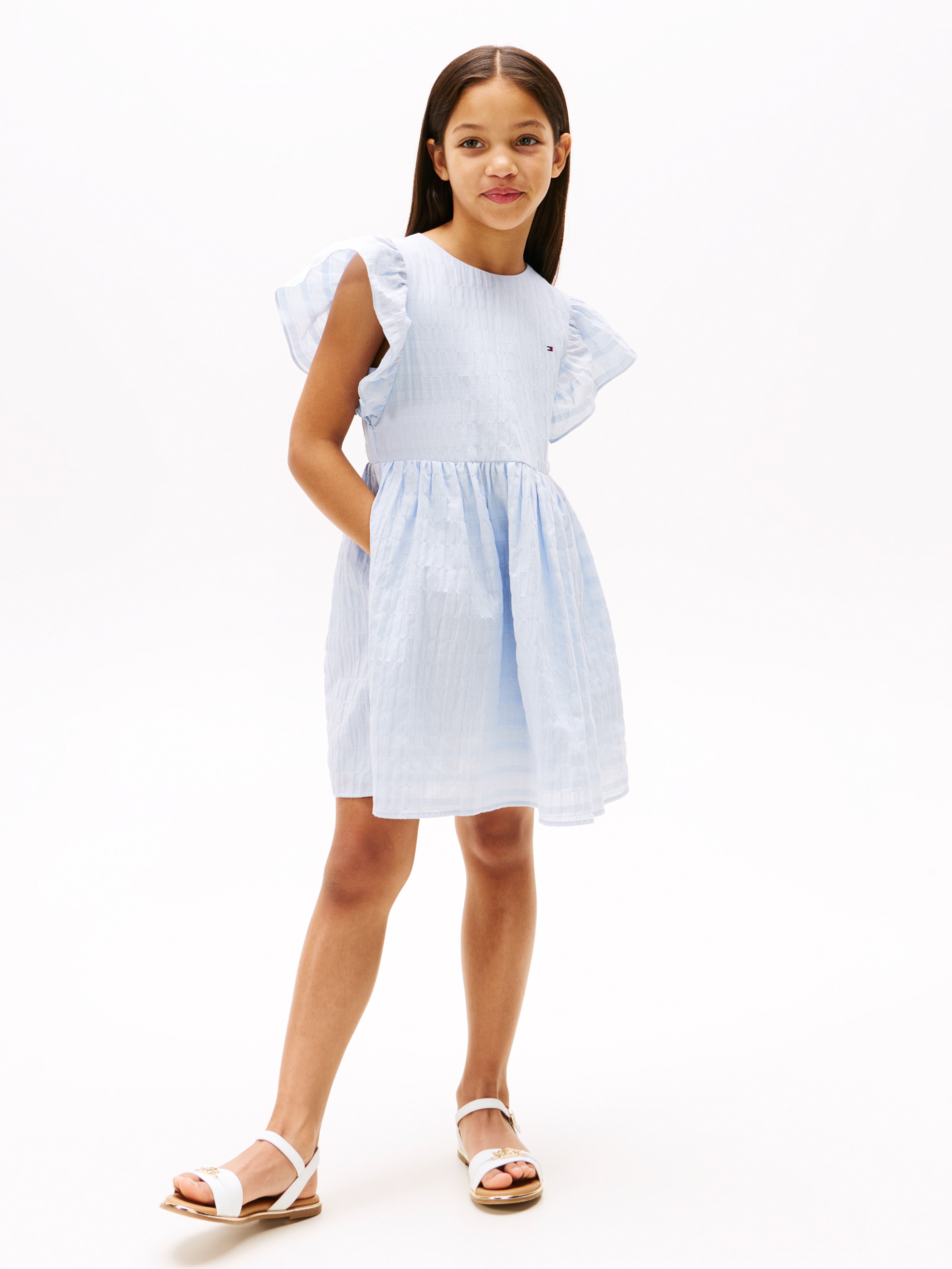 Textured Fit And Flare Dress