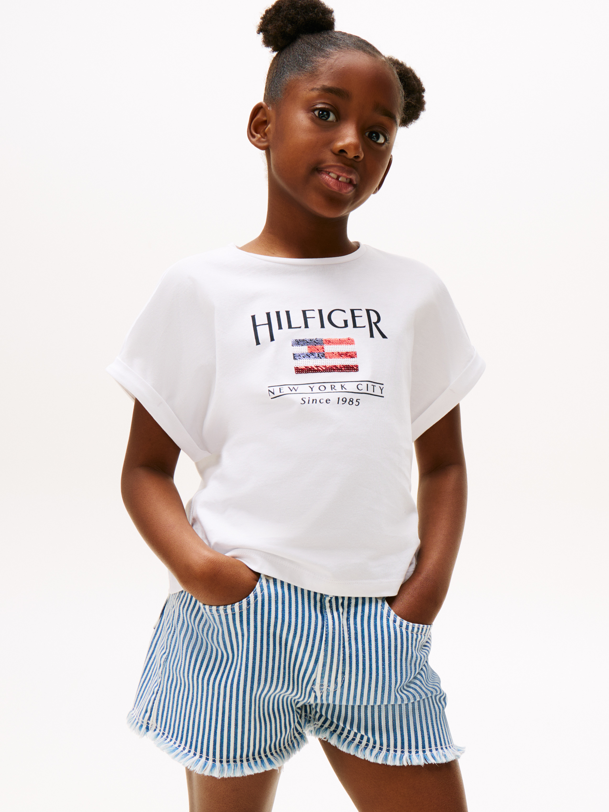 Sequin Flag Relaxed T-Shirt