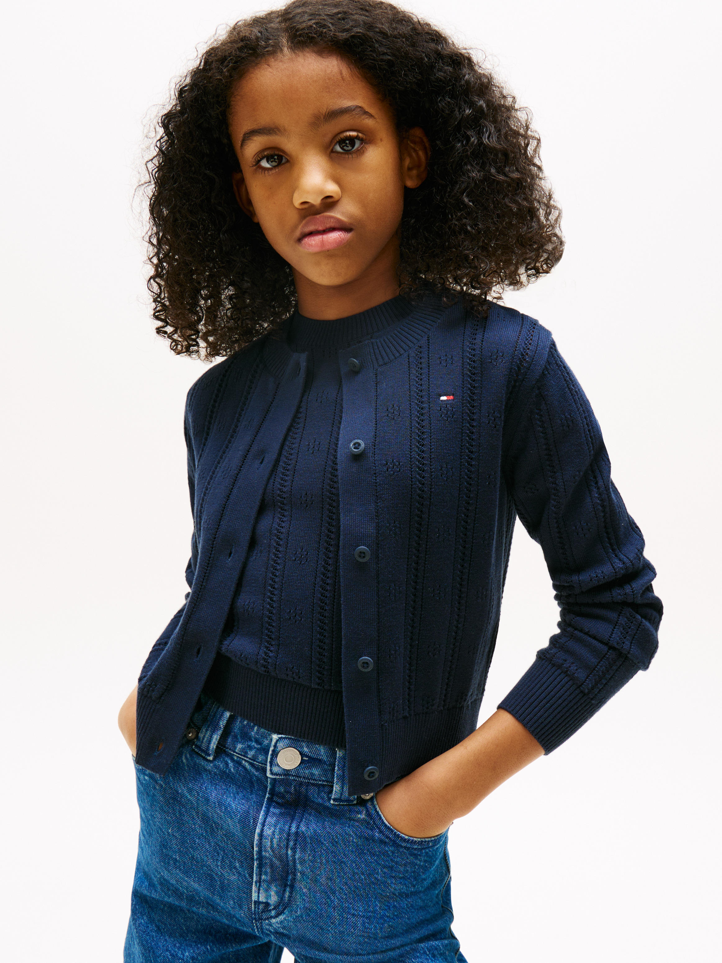 Pointelle Relaxed Cardigan