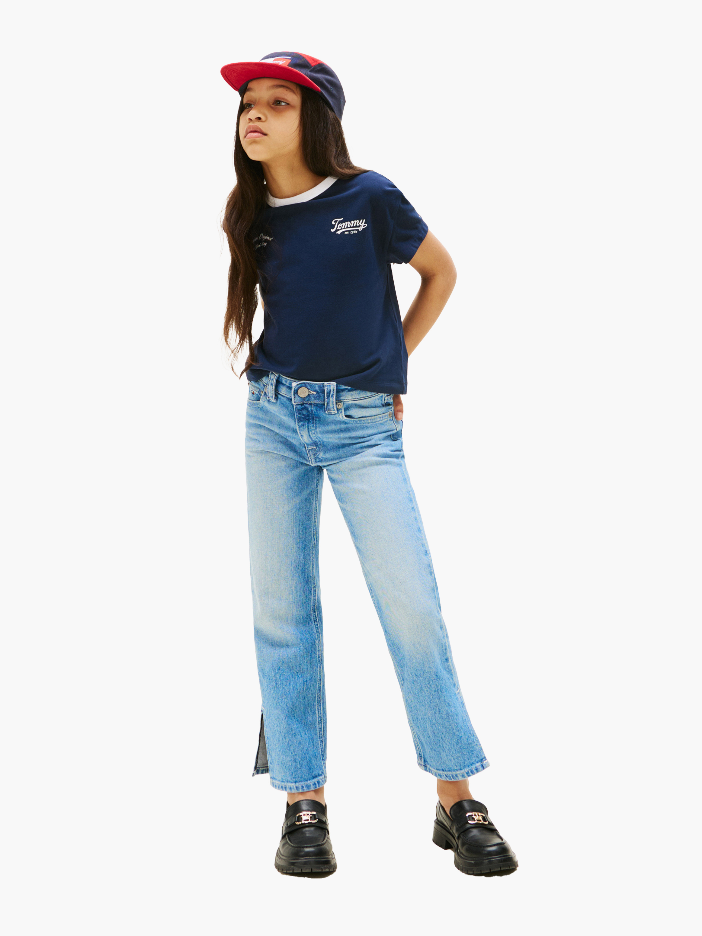 Straight Leg Faded Girlfriend Jeans