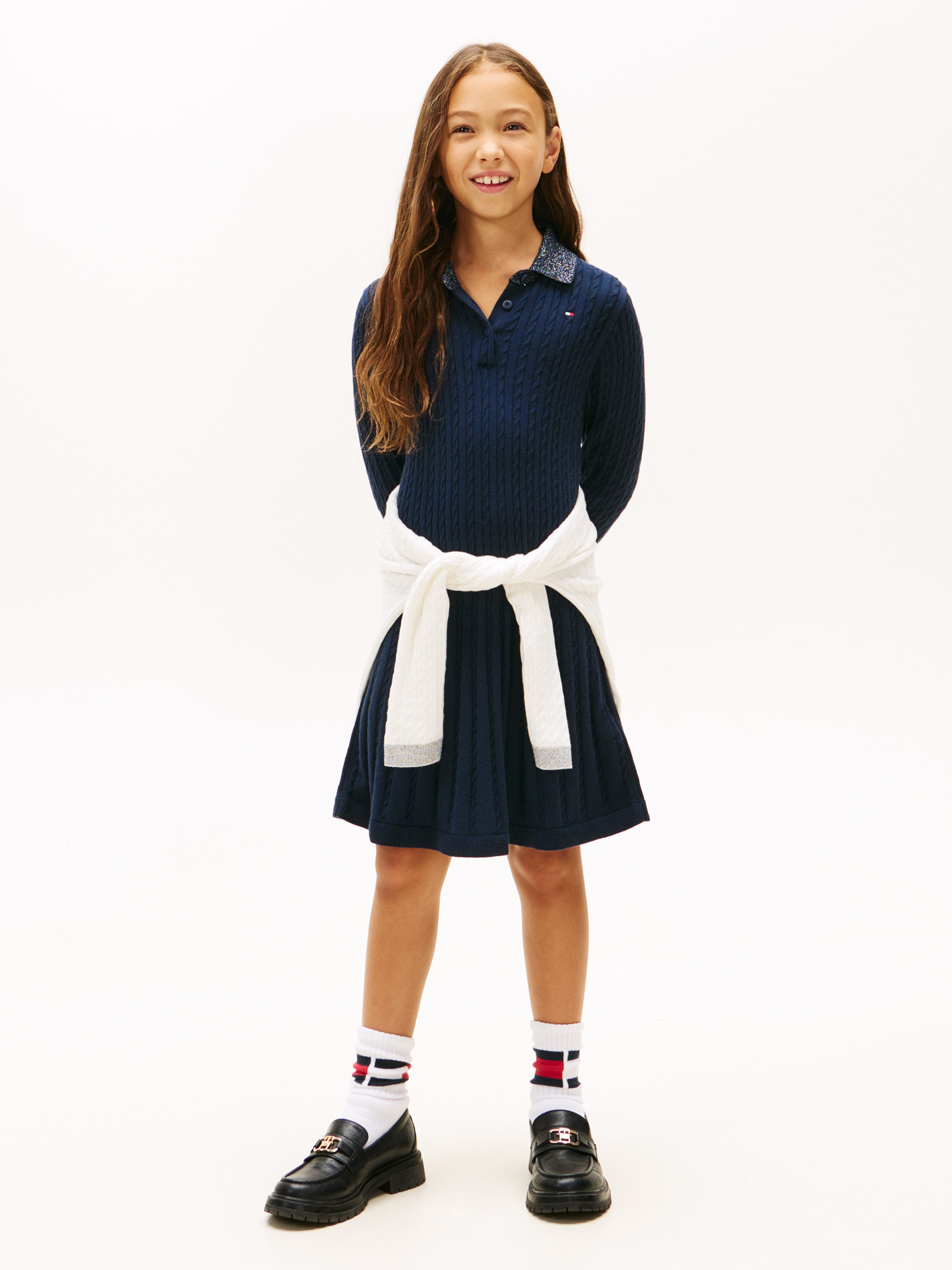 Glitter Mini Cable Knit Jumper Dress