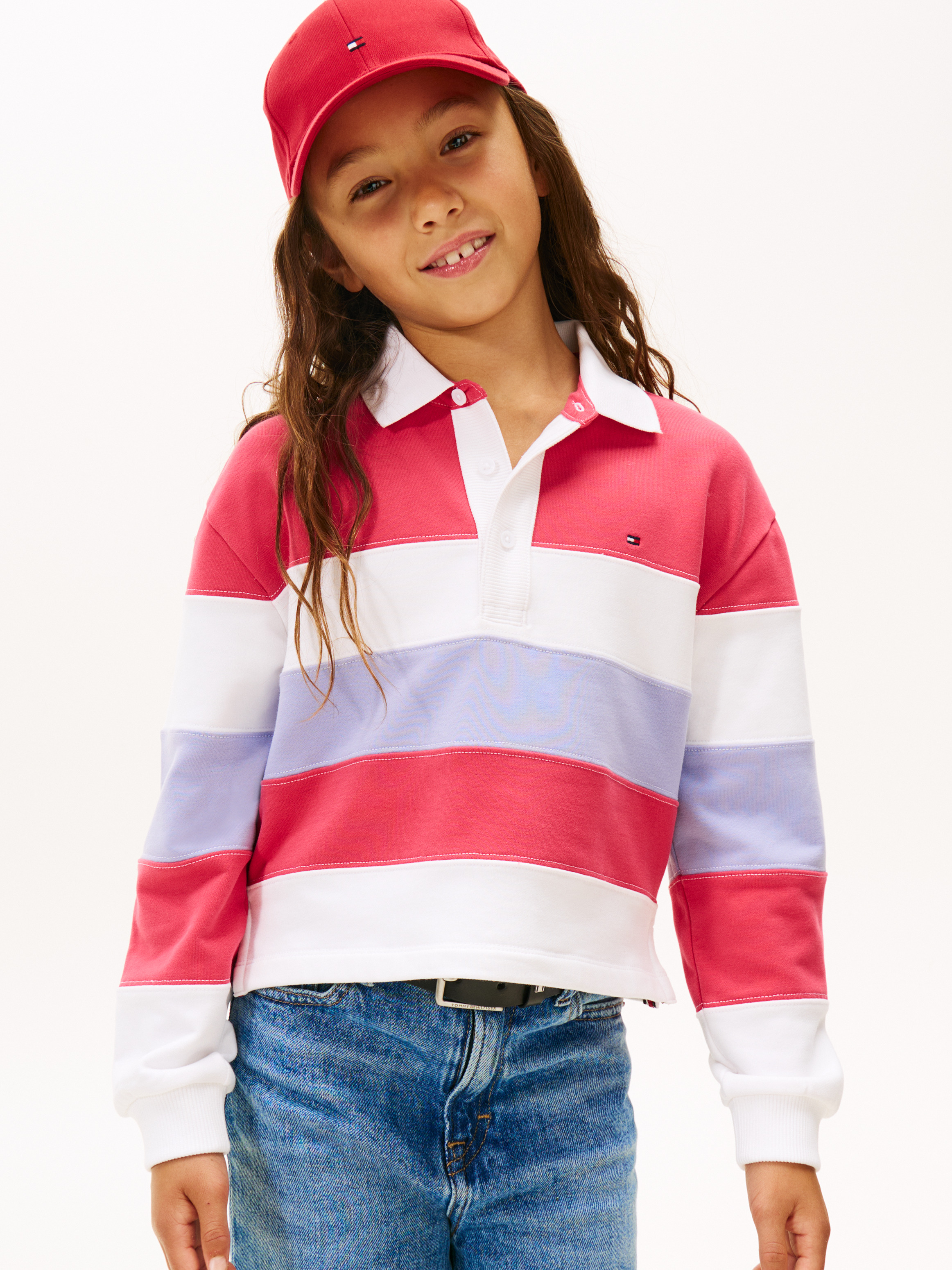 Essential Colour-Blocked Long Sleeve Polo T-Shirt