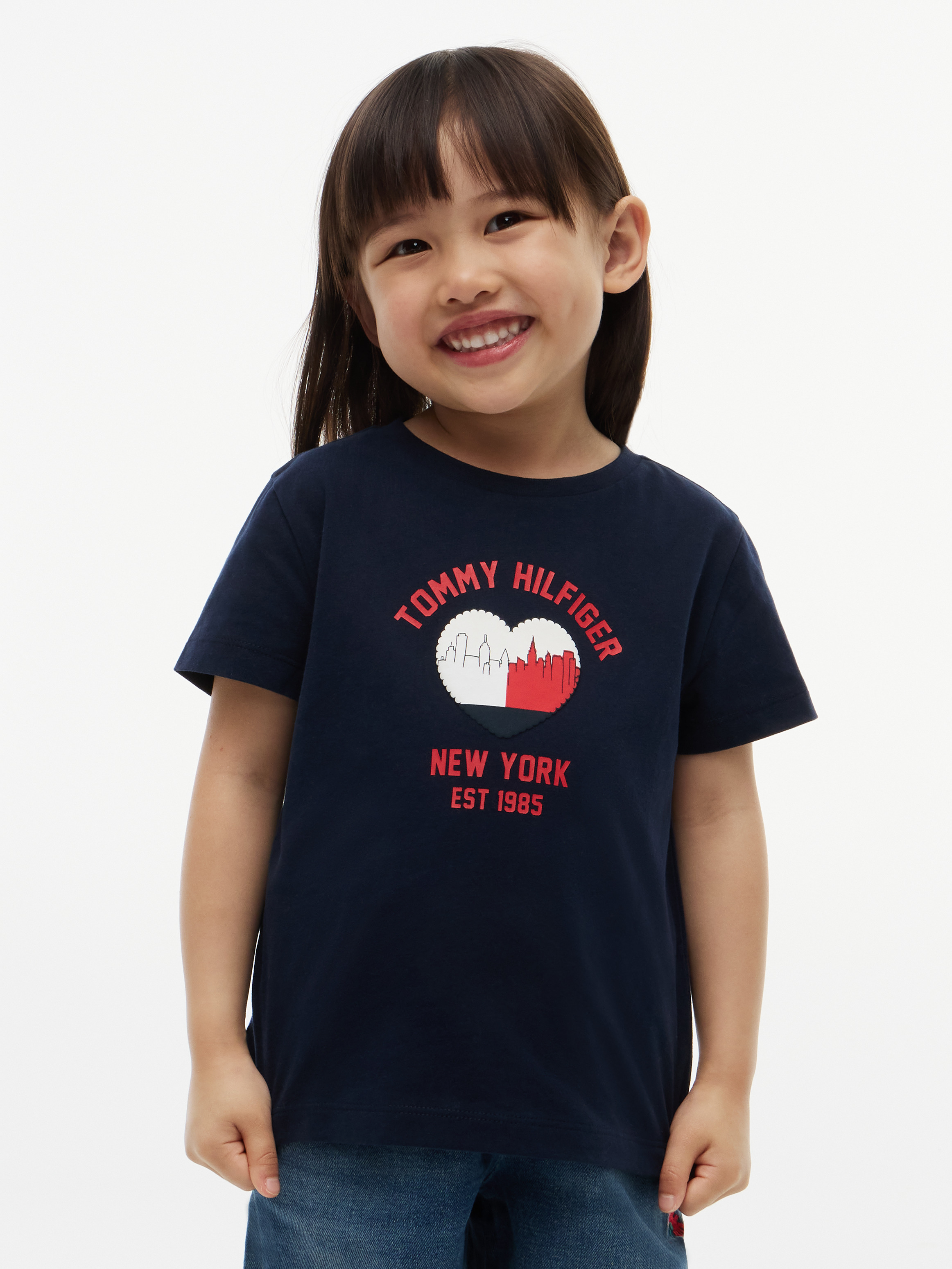 Heart Flag Peached Jersey T-Shirt — Blue