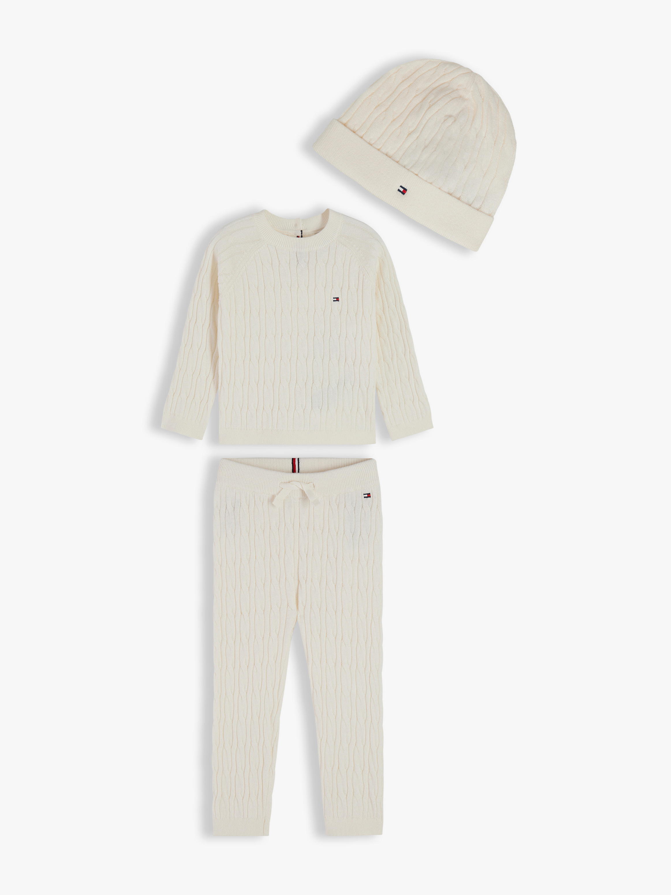 Cable Knit Three-Piece Outfit Gift Box — Ivory