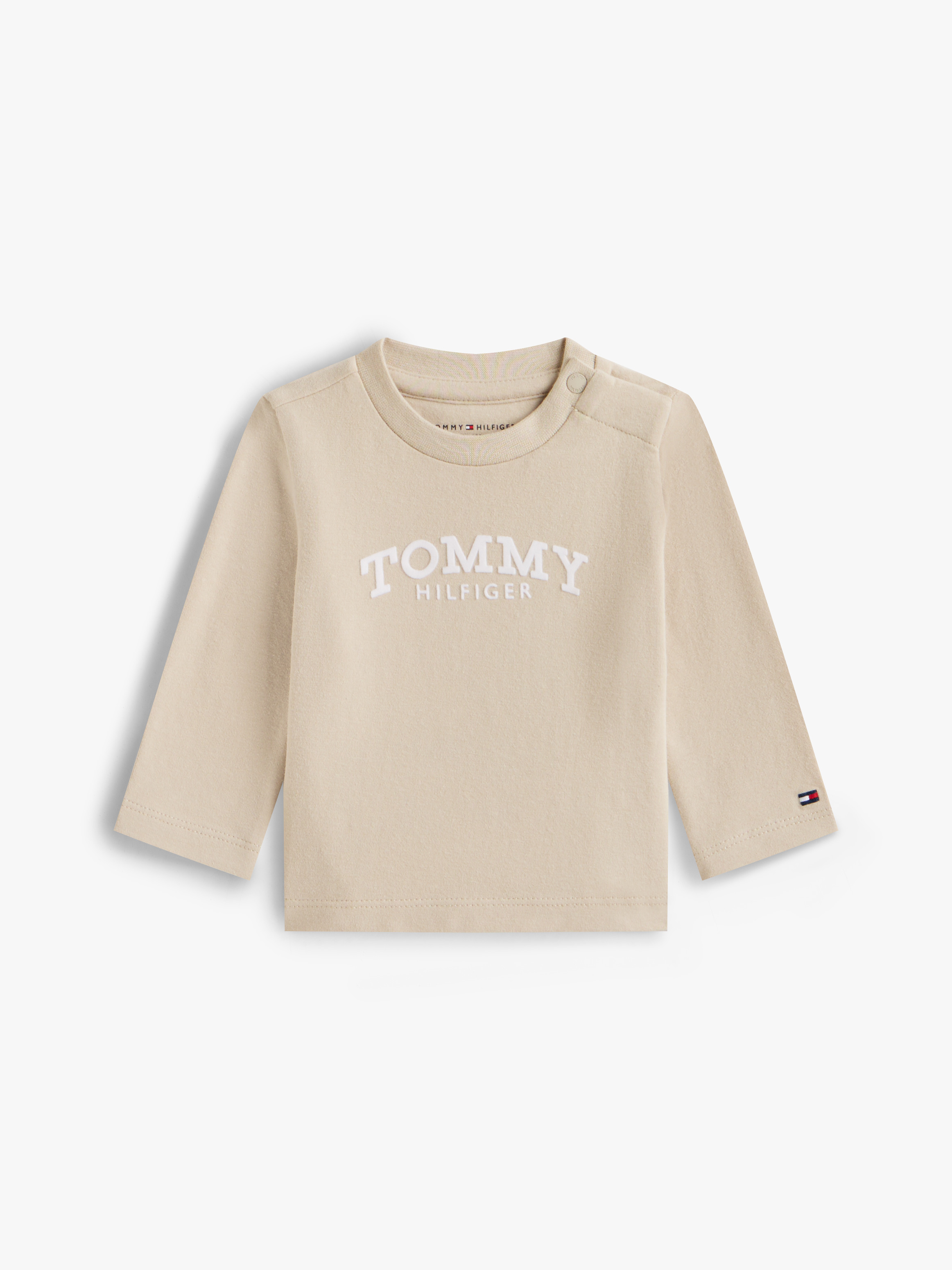 Textured Logo Long Sleeve T-Shirt