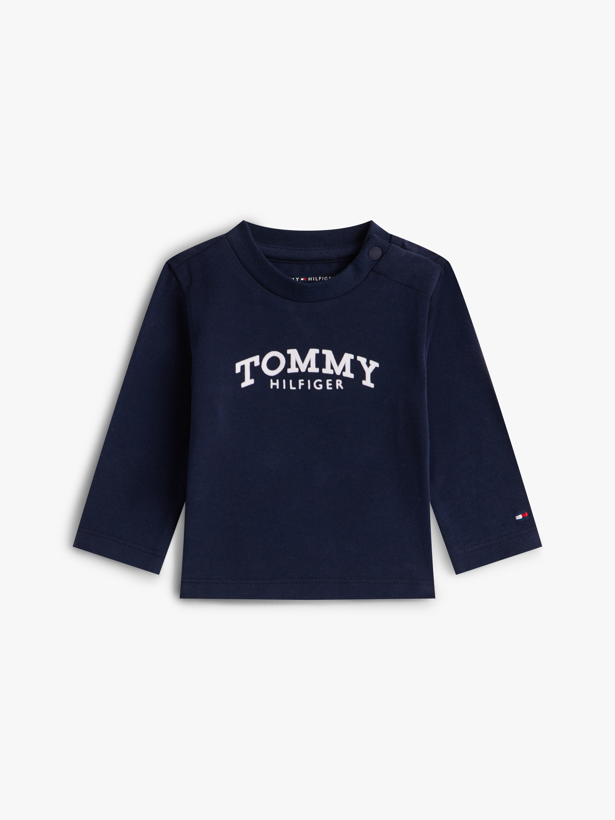 Textured Logo Long Sleeve T-Shirt