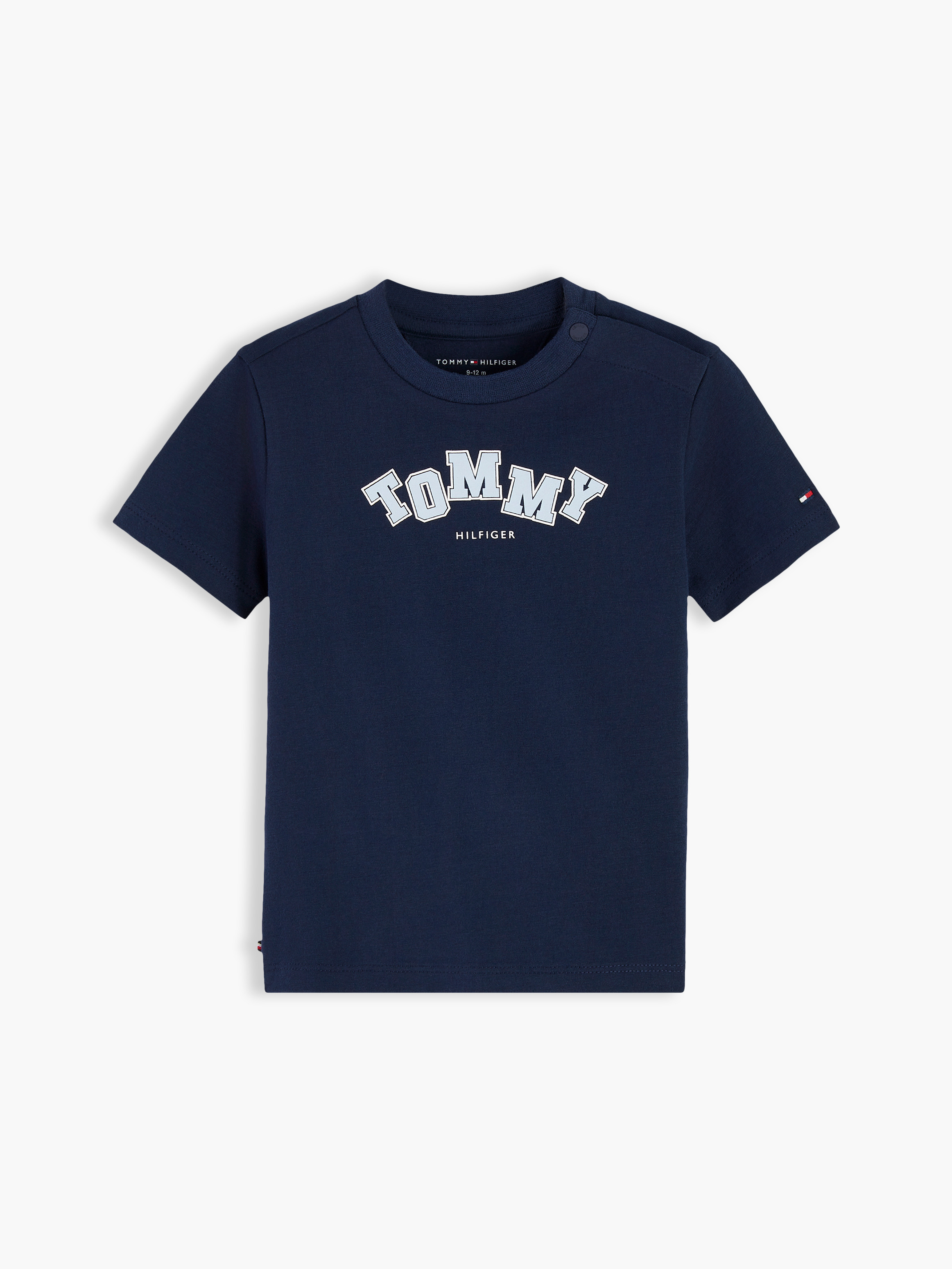 Logo Peached Crew Neck T-Shirt — Blue