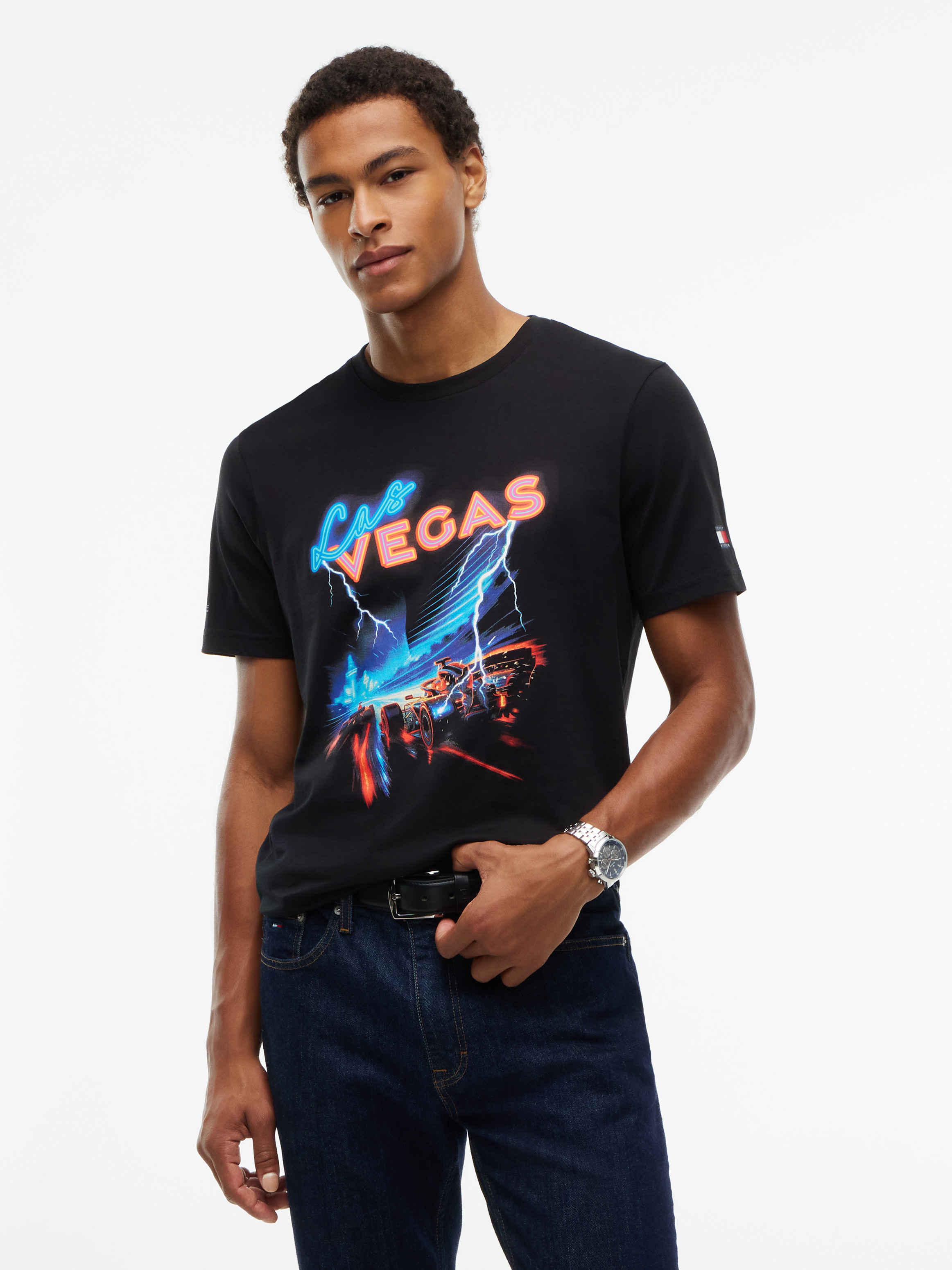 TH x Cadillac Formula 1® Team Graphic Relaxed Jersey T-Shirt — BLACK