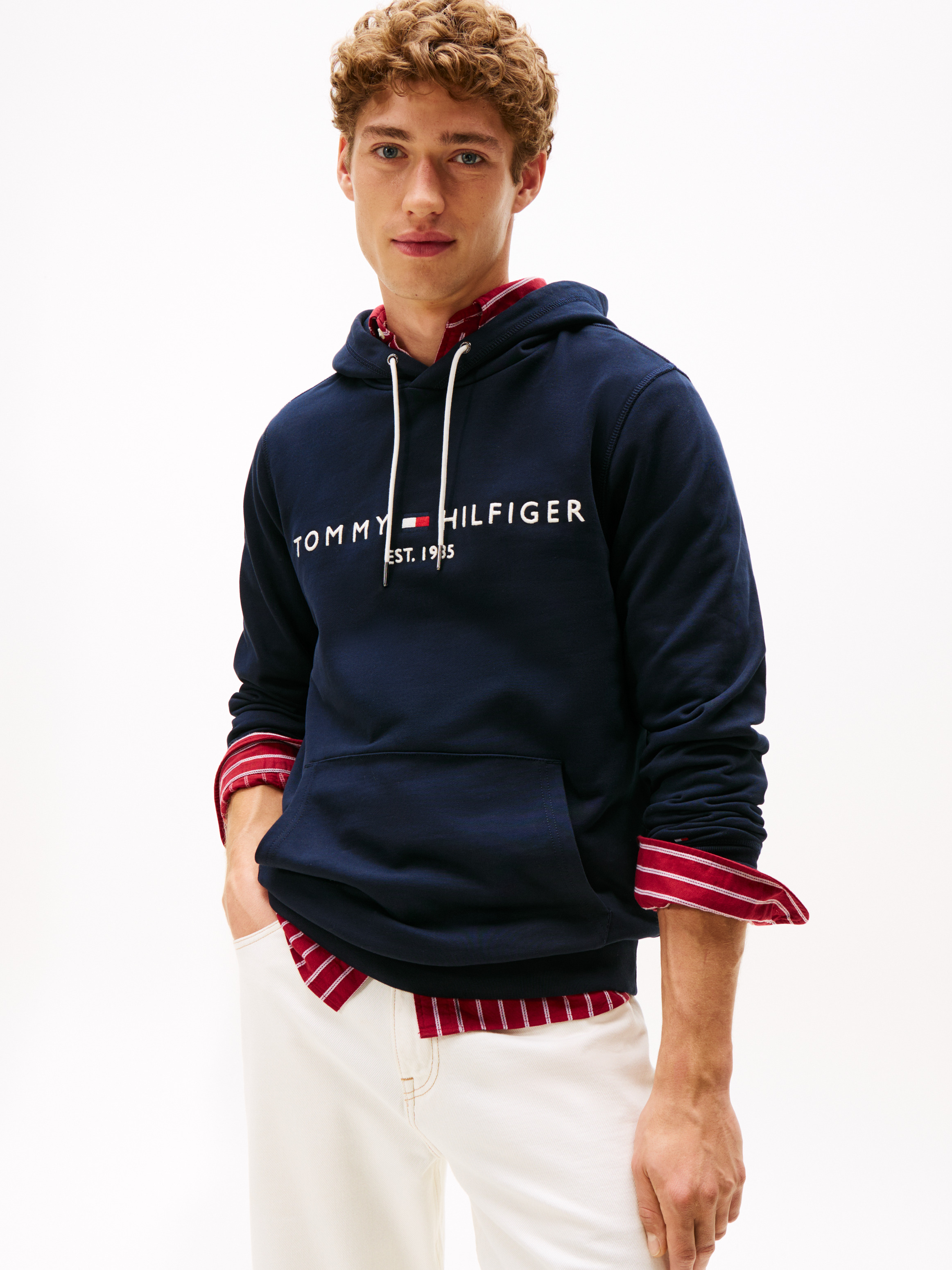Tommy Logo Hoodie — Blue