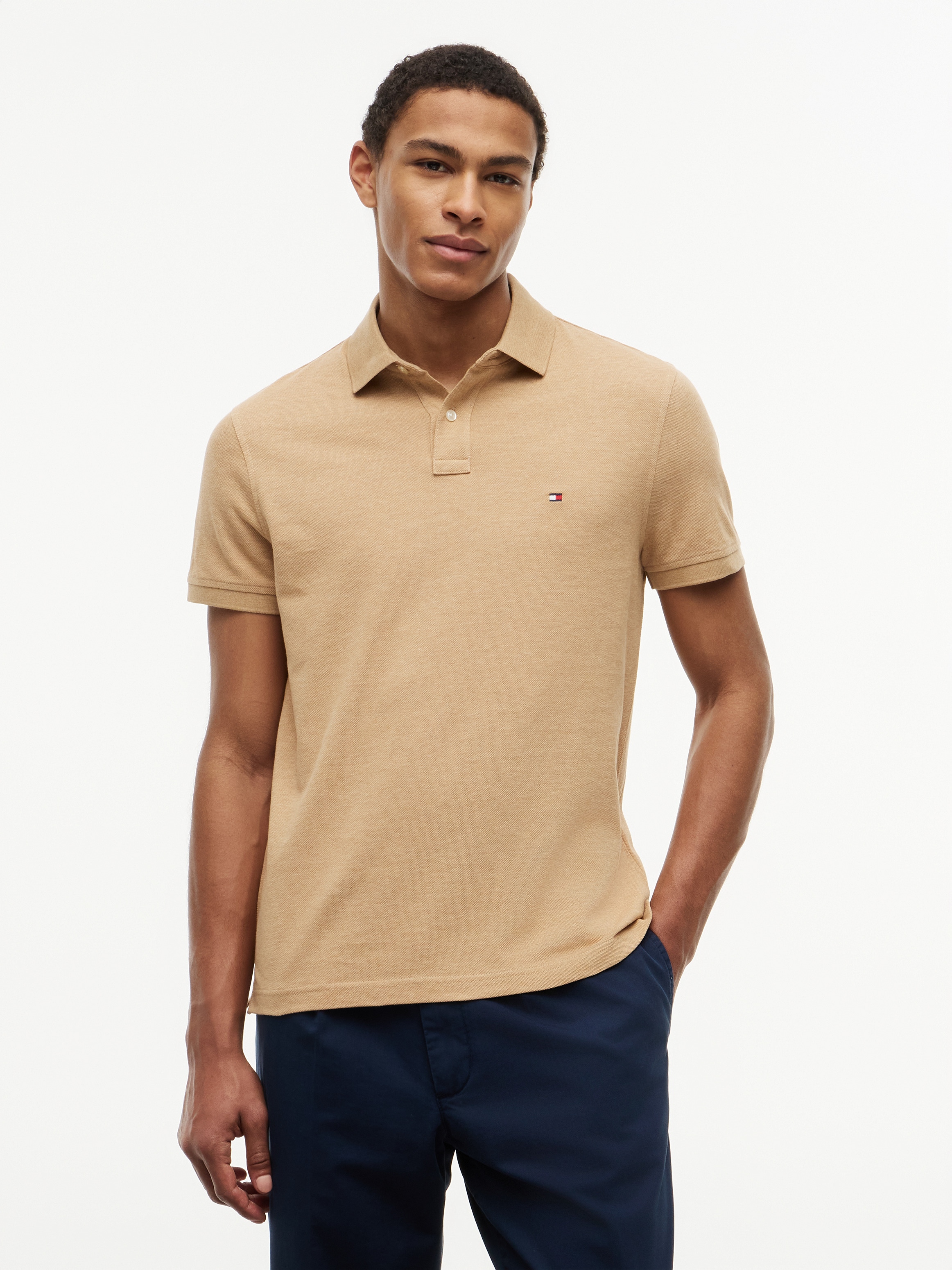 1985 Regular Fit Pique Polo Shirt — Beige