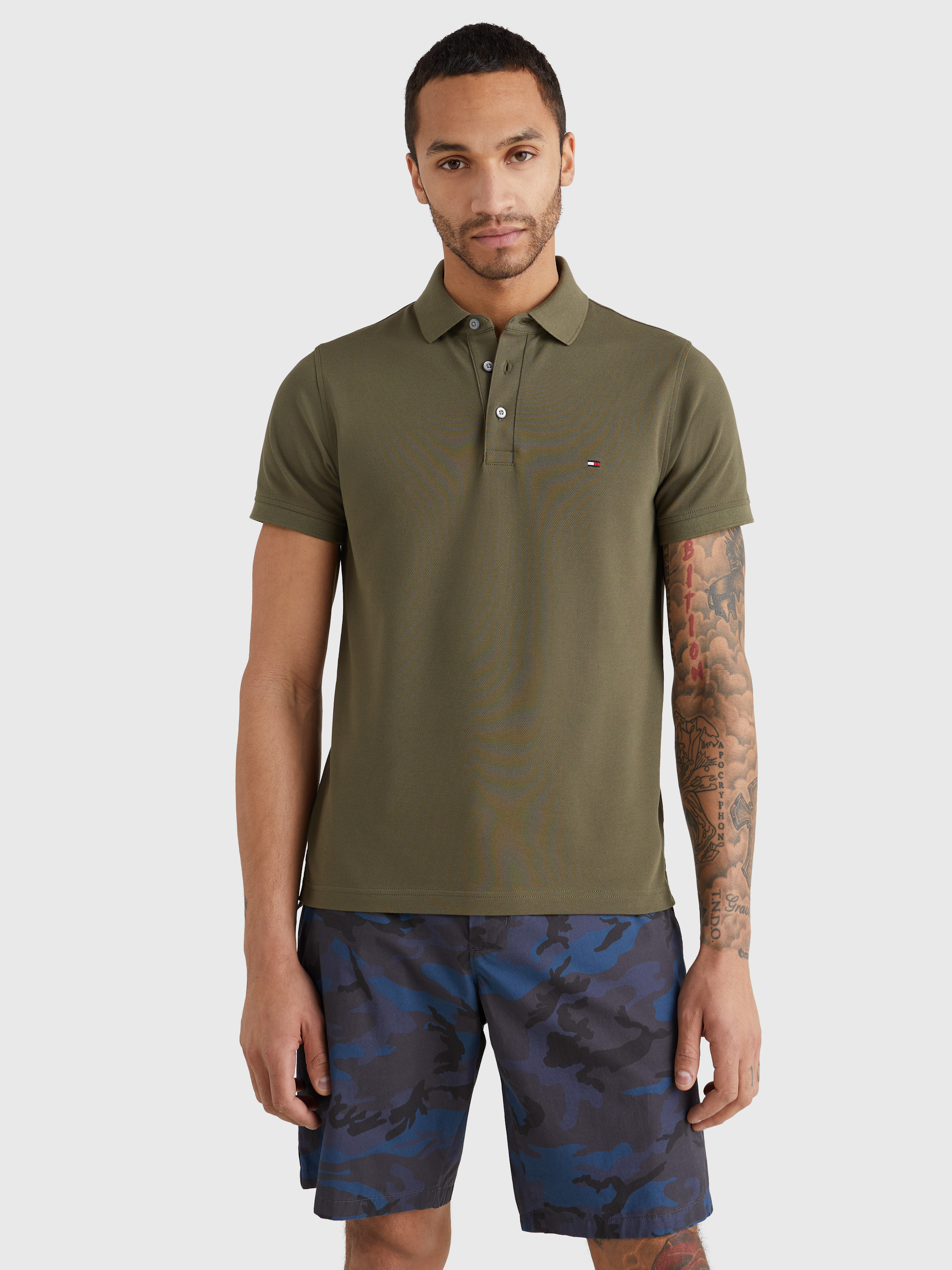 1985 Slim Fit Pique Polo Shirt — Olive