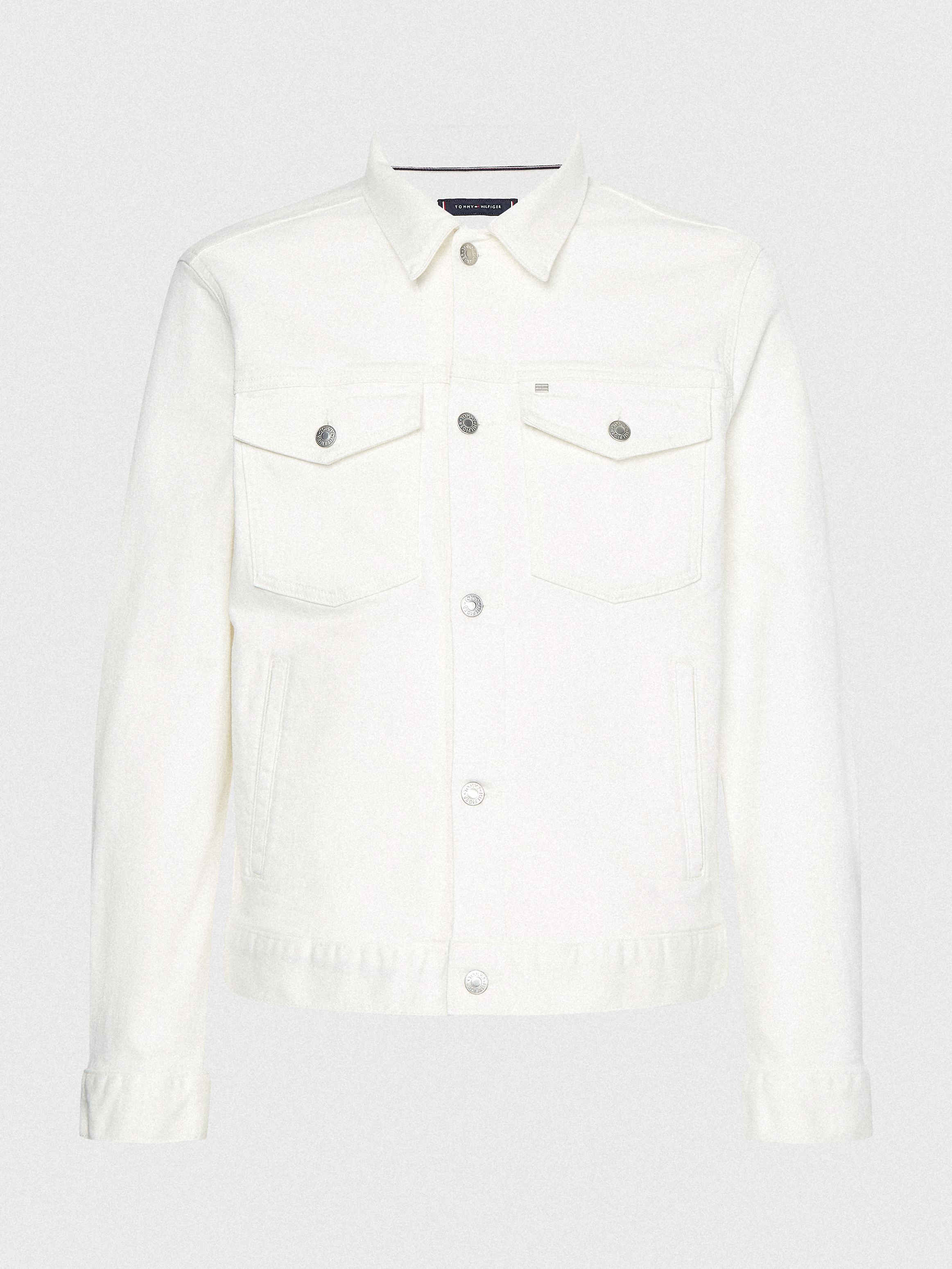 Stretch Denim White Trucker Jacket