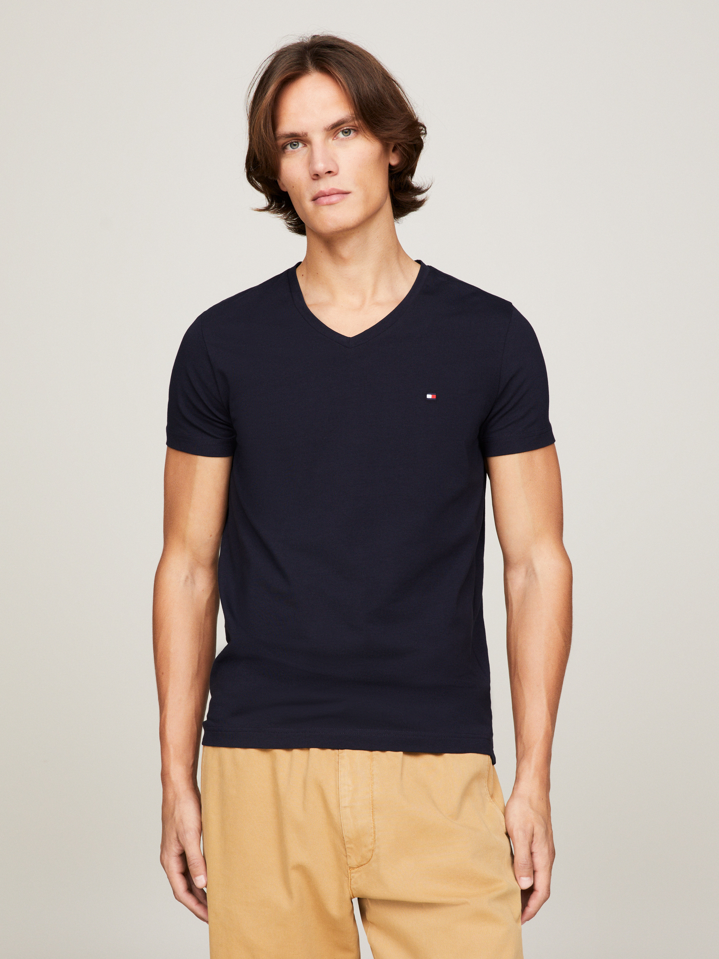 Core Stretch Slim Fit V-Neck T-Shirt — NAVY