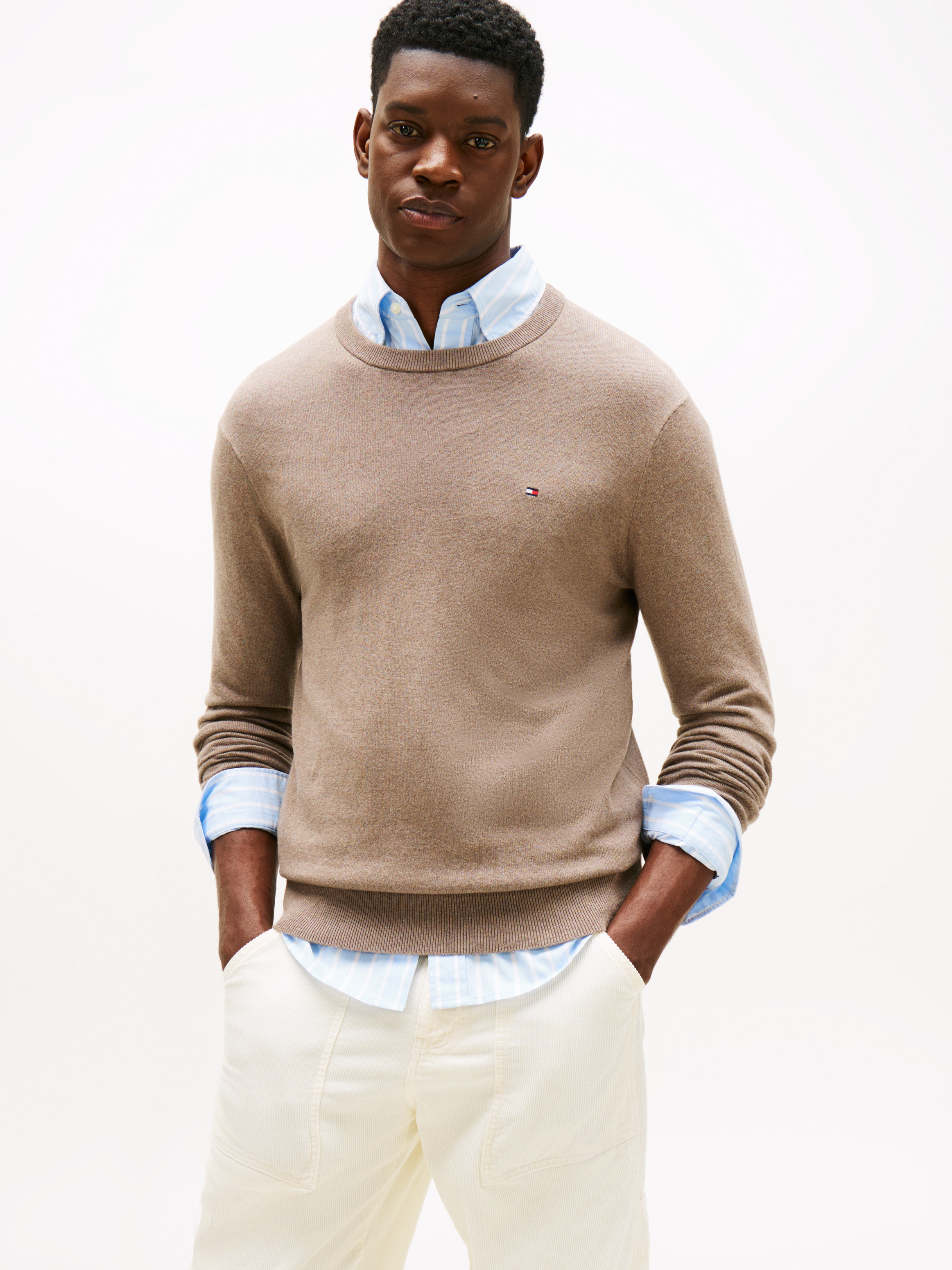 Crew Neck Jumper with Cashmere