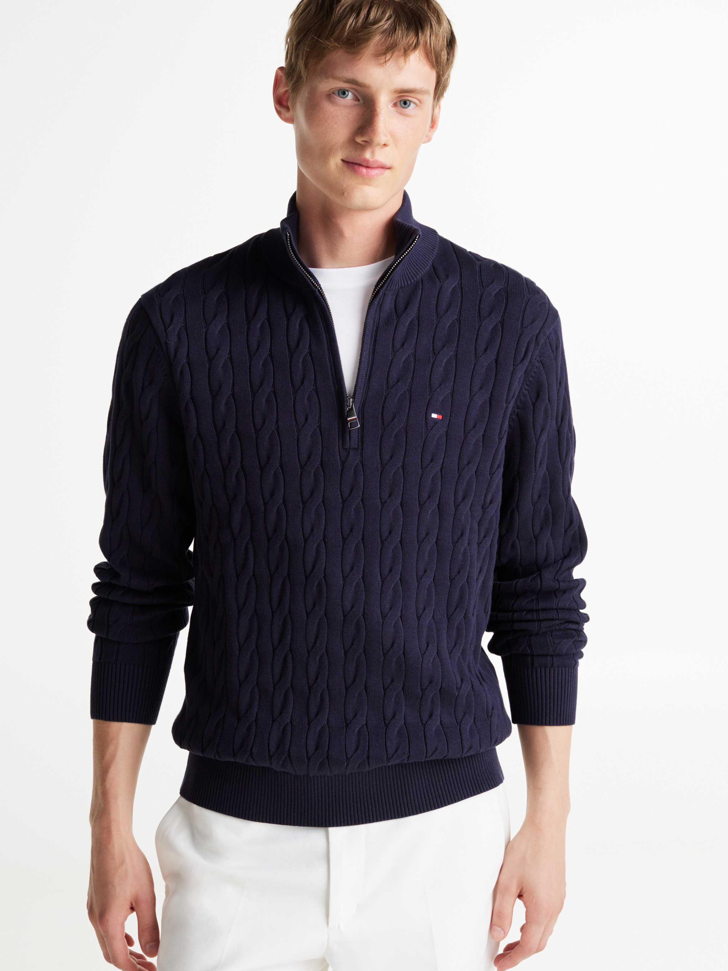Cable Knit Half-Zip Jumper