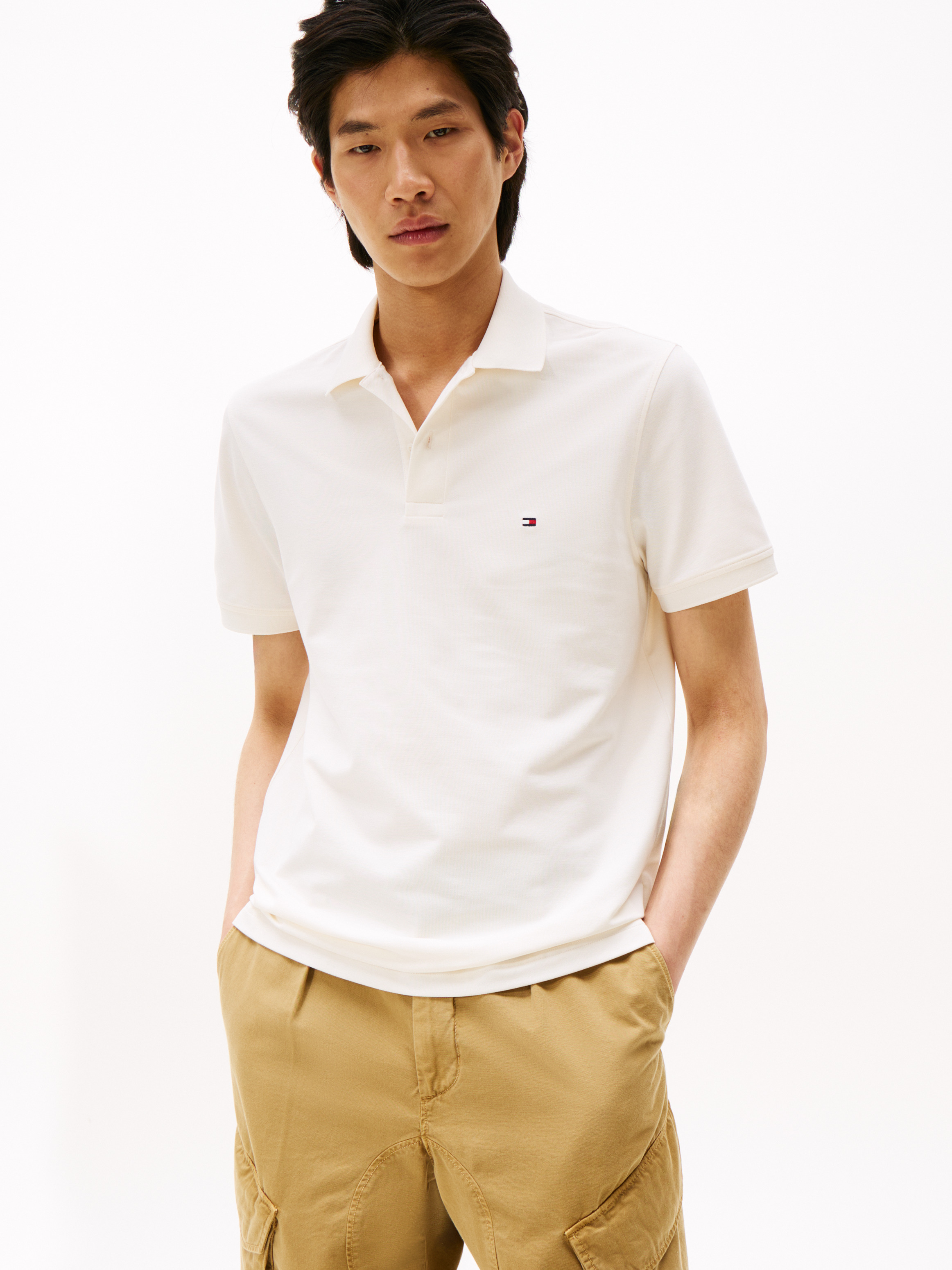 Moisture Wicking Pique Regular Polo Shirt — Ivory