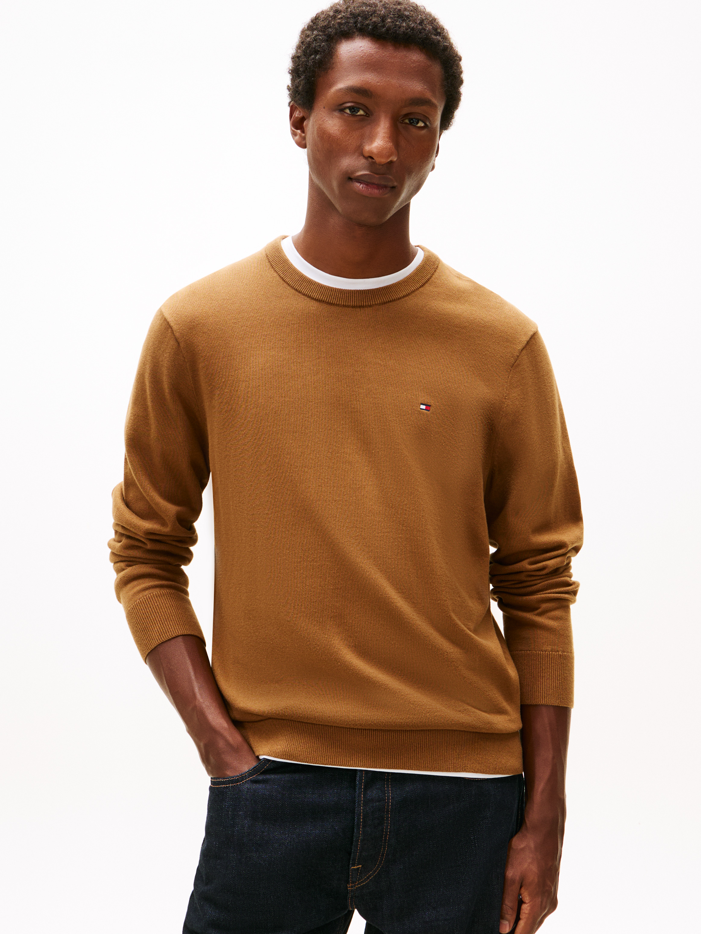 Flag Embroidery Crew Neck Jumper